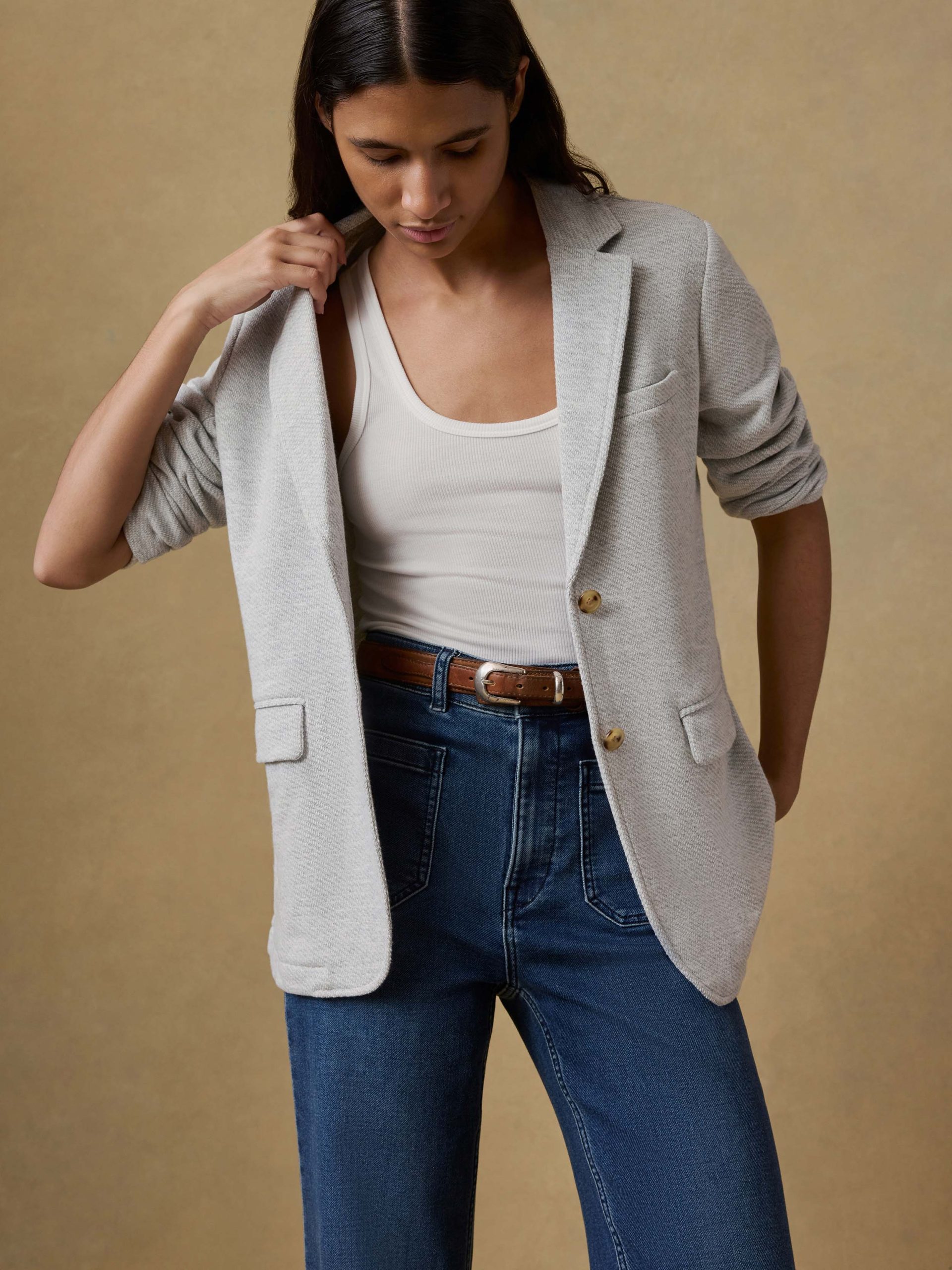 Inlet Knit Blazer - Heather Grey - Image 2