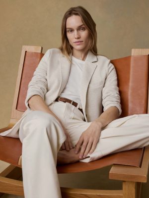 Inlet Knit Blazer - Light Oatmeal Melange