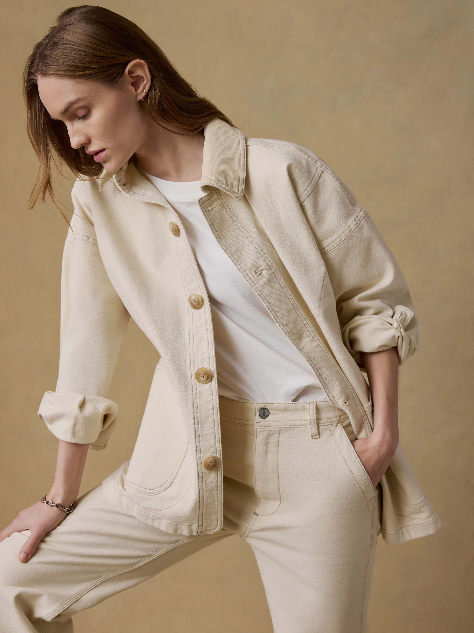 Sunwashed Canvas Chore Jacket - Sea Salt - Image 3
