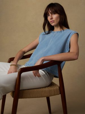 Solstice Denim Shell Top - Bay Drift Wash