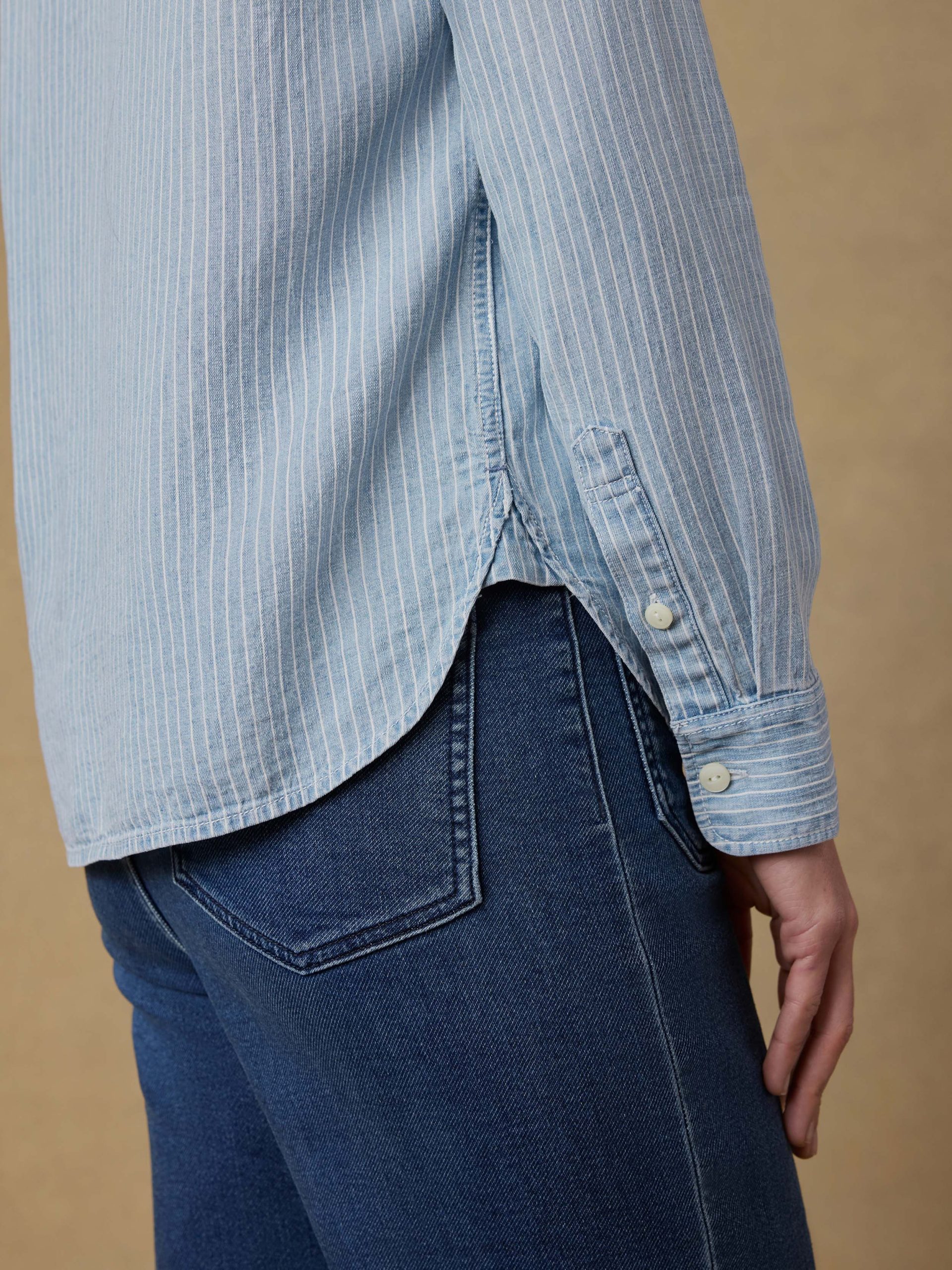 Tried & True Chambray Shirt - Bluewater Stripe Wash - Image 6