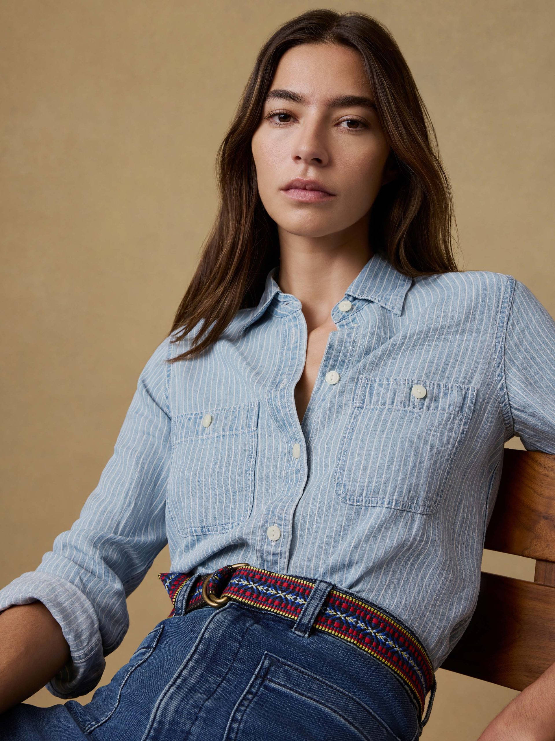 Tried & True Chambray Shirt - Bluewater Stripe Wash - Image 3