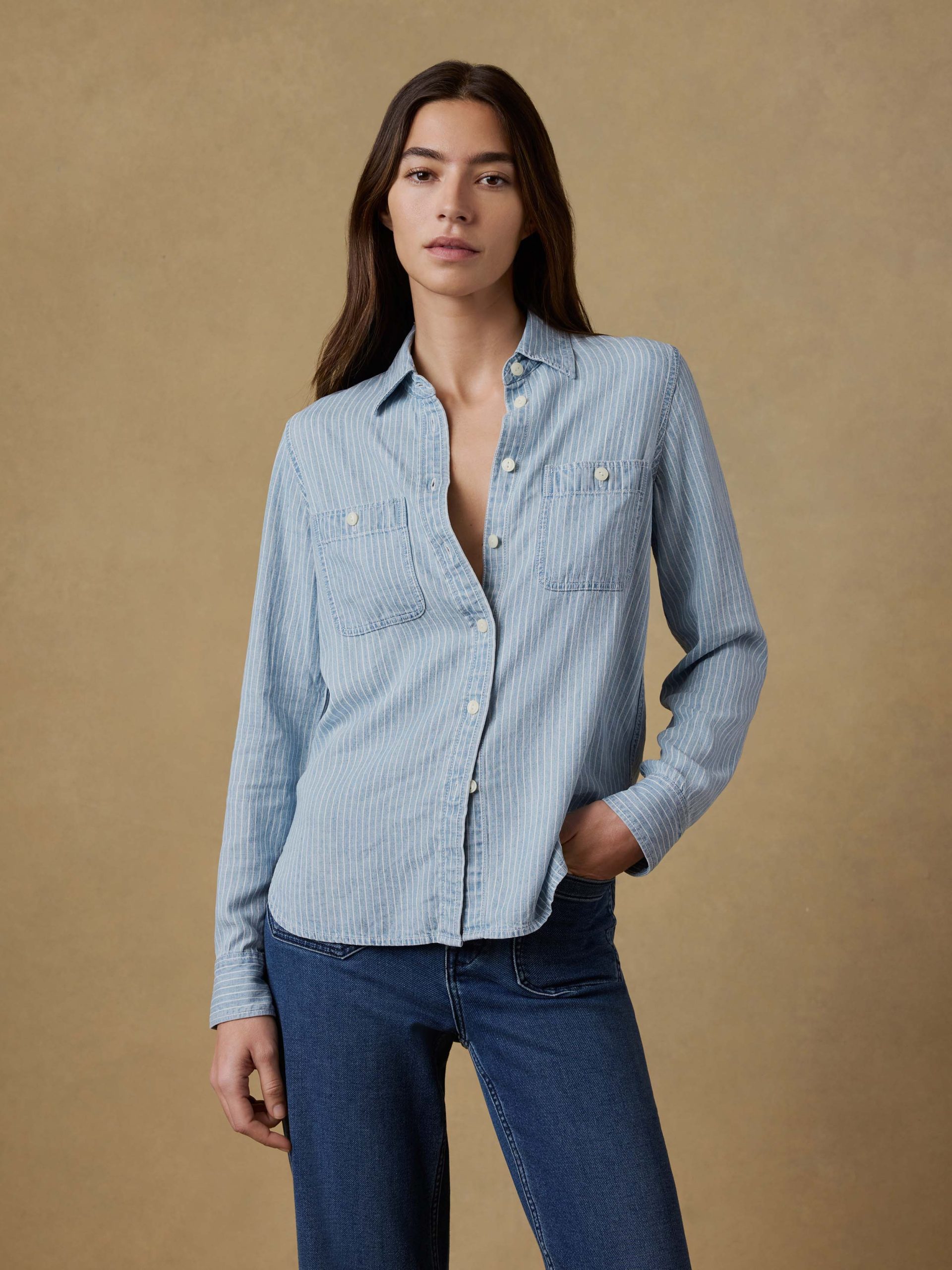 Tried & True Chambray Shirt - Bluewater Stripe Wash - Image 4