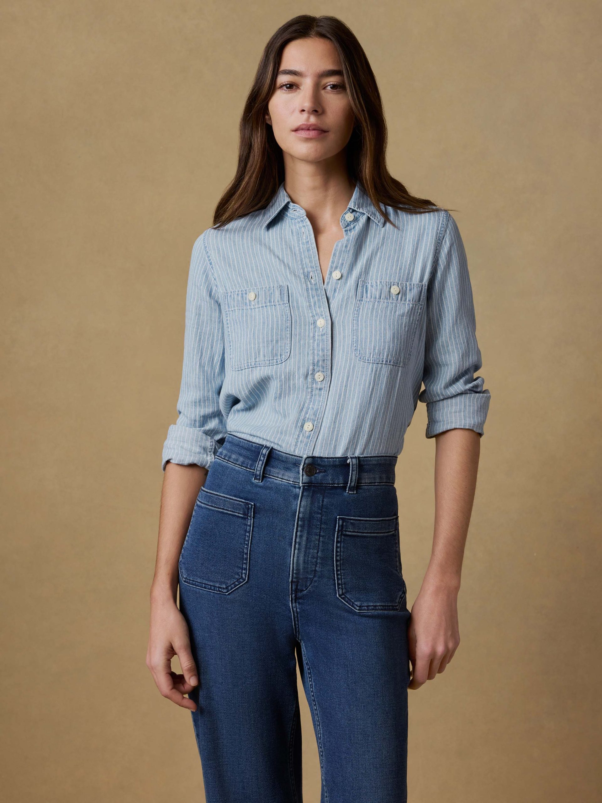 Tried & True Chambray Shirt - Bluewater Stripe Wash - Image 2