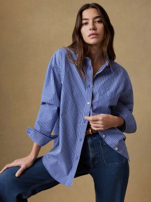 Coastal Poplin Relaxed Shirt - Endless Coast Stripe