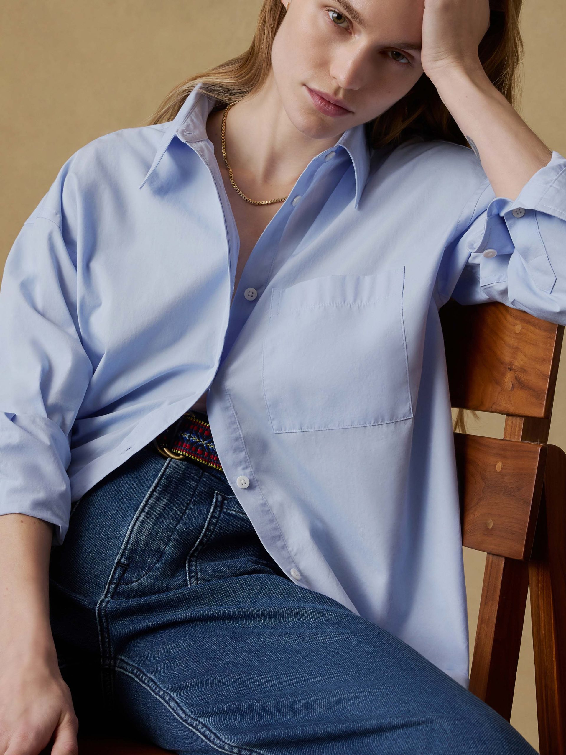 Coastal Poplin Relaxed Shirt - Blue Current - Image 4