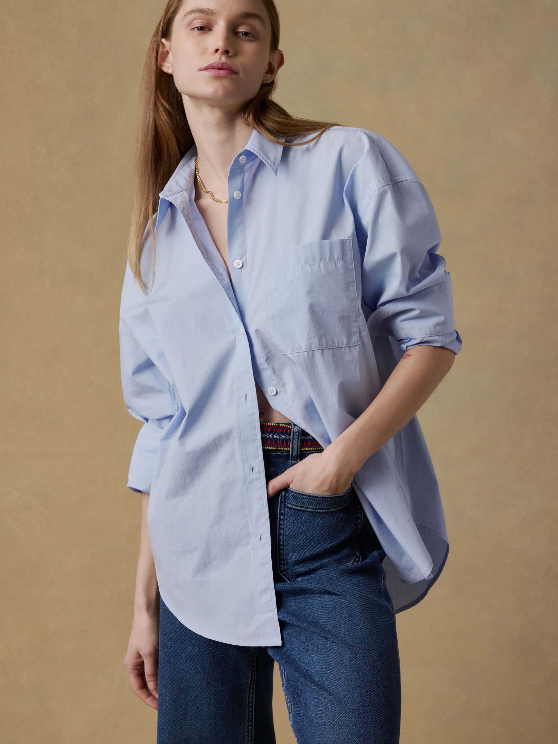 Coastal Poplin Relaxed Shirt - Blue Current - Image 3