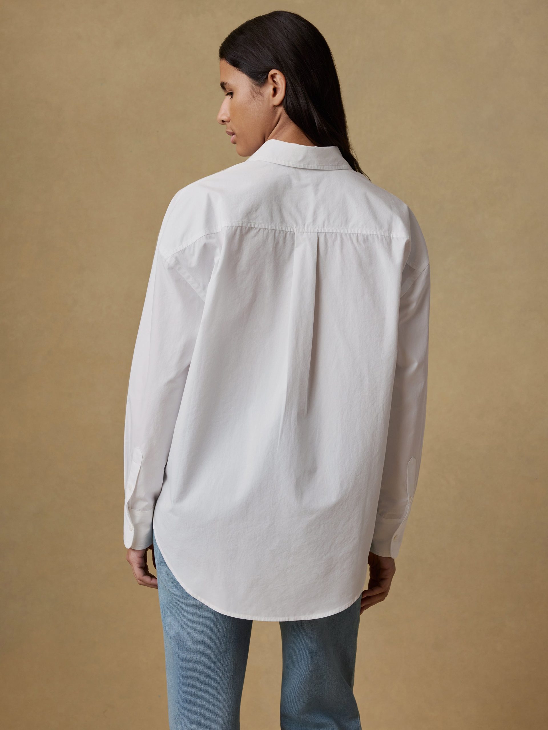Coastal Poplin Relaxed Shirt - White - Image 5