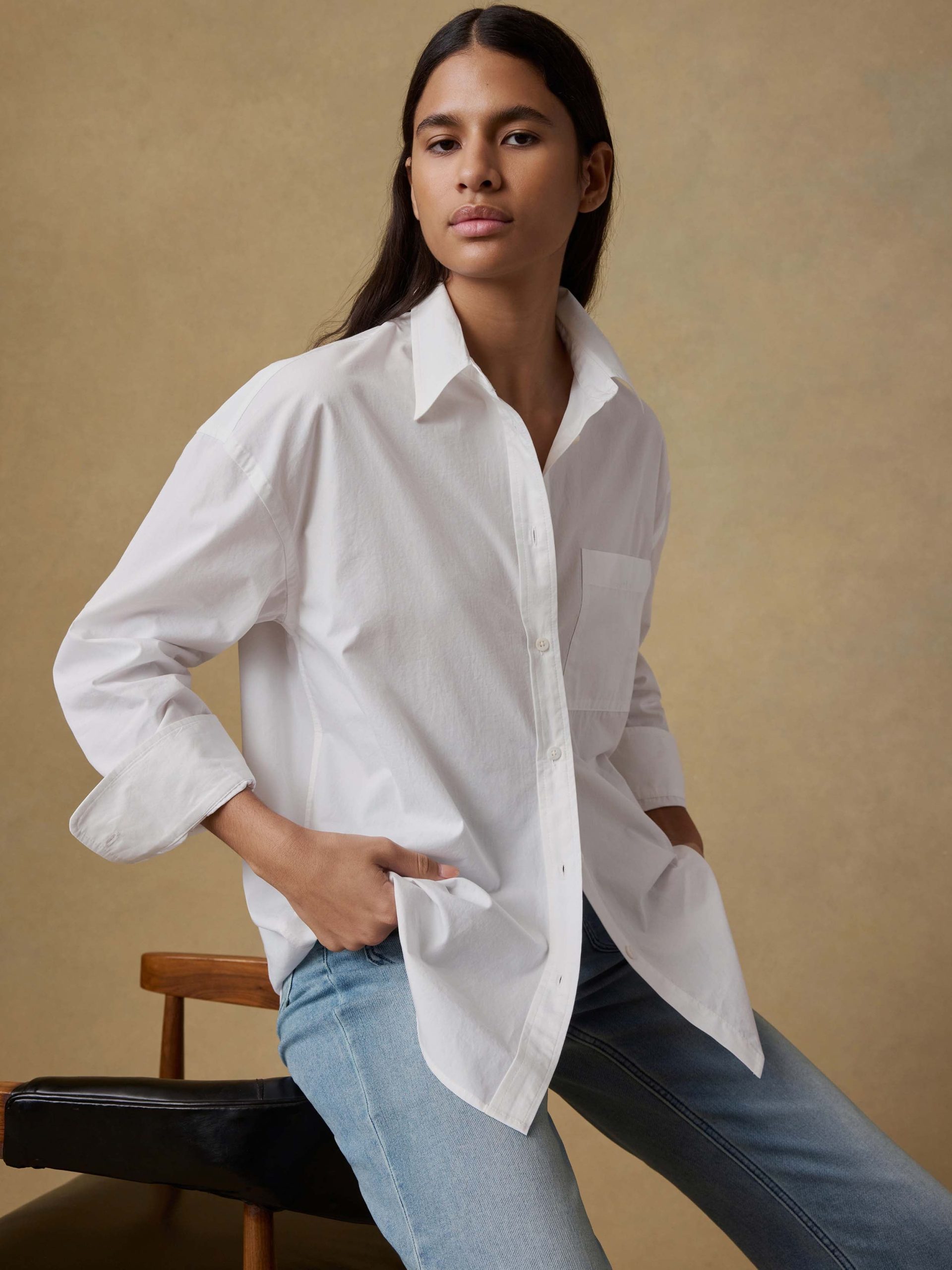 Coastal Poplin Relaxed Shirt - White - Image 2