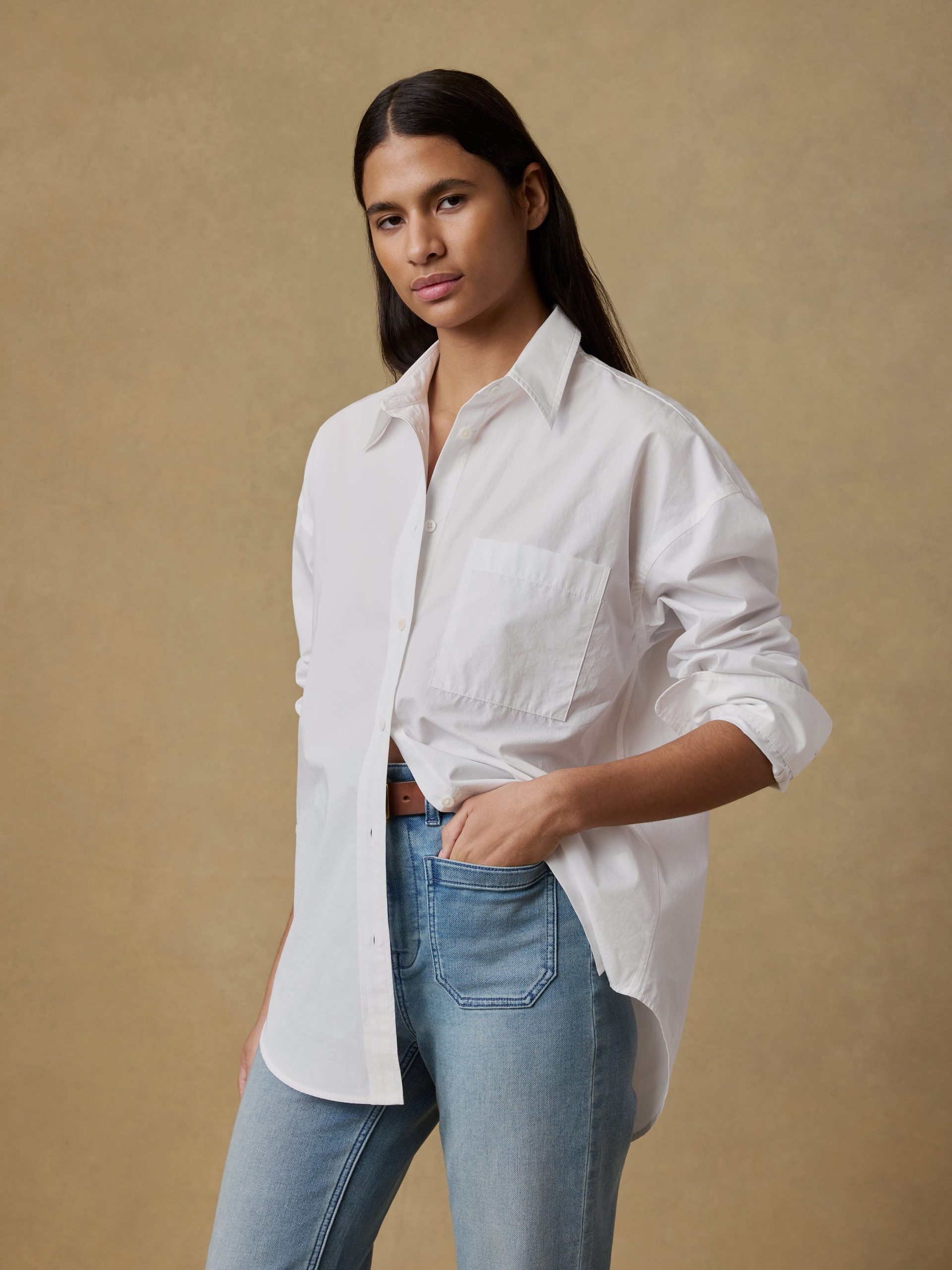 Coastal Poplin Relaxed Shirt - White