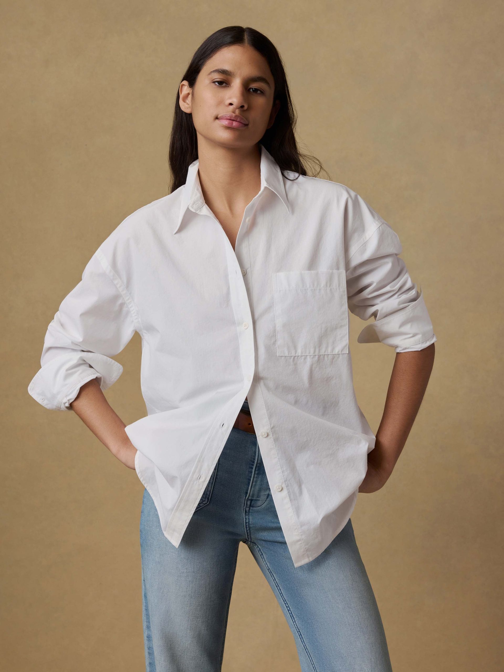 Coastal Poplin Relaxed Shirt - White - Image 4