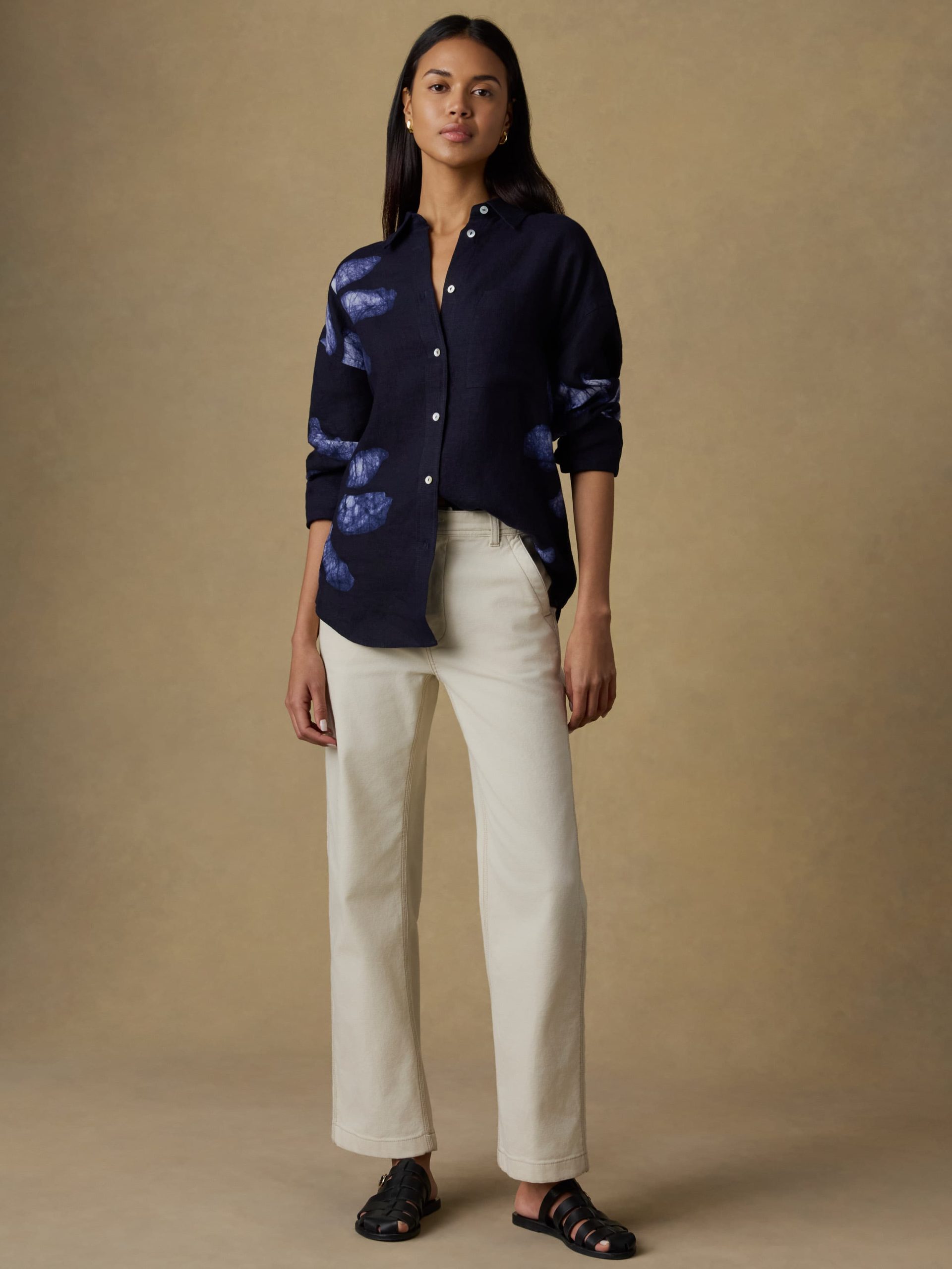 Mia Relaxed Shirt - Midnight Batik Floral - Image 6