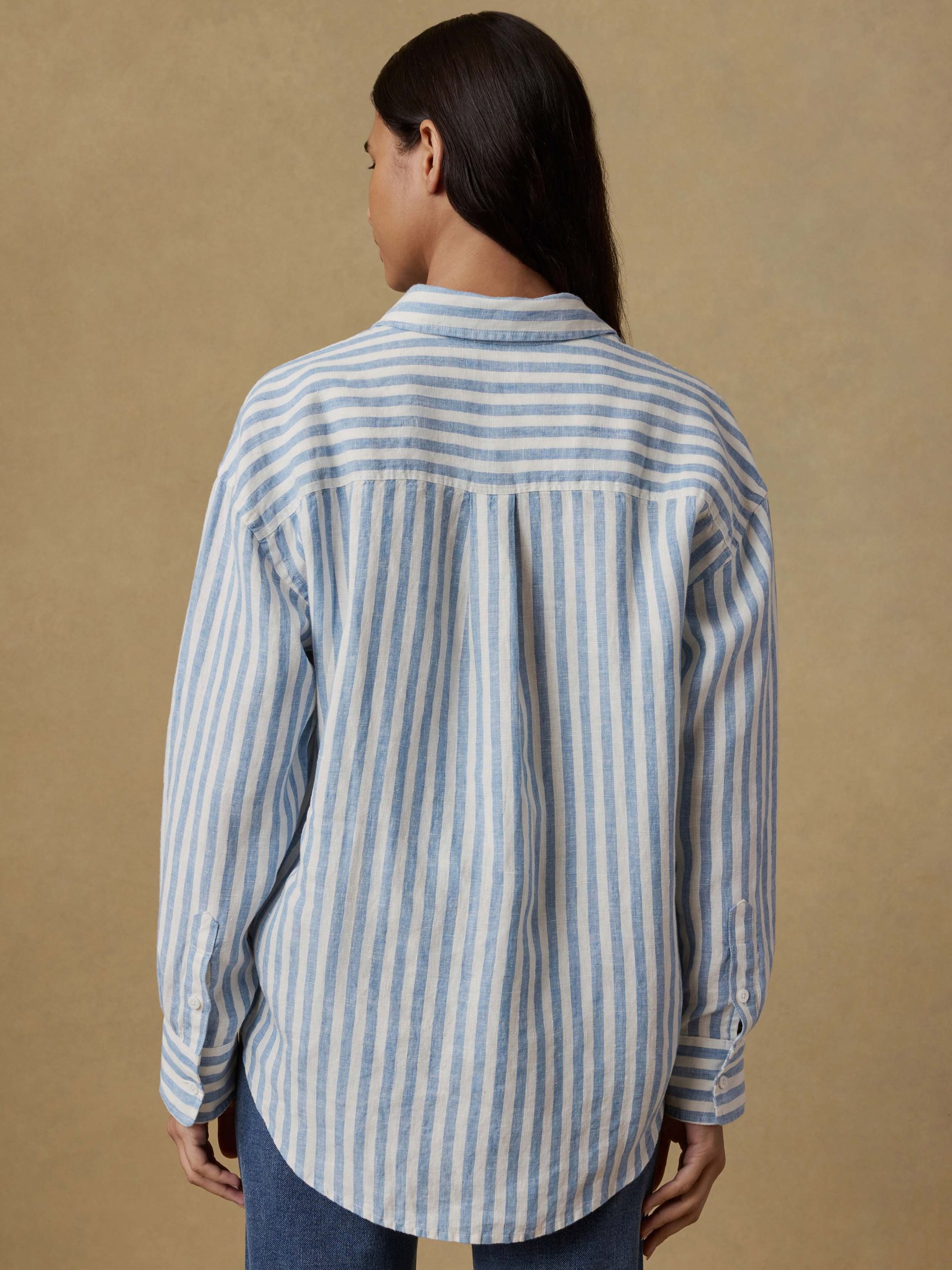 Laguna Linen Relaxed Shirt - Ocean Lucy Stripe - Image 5