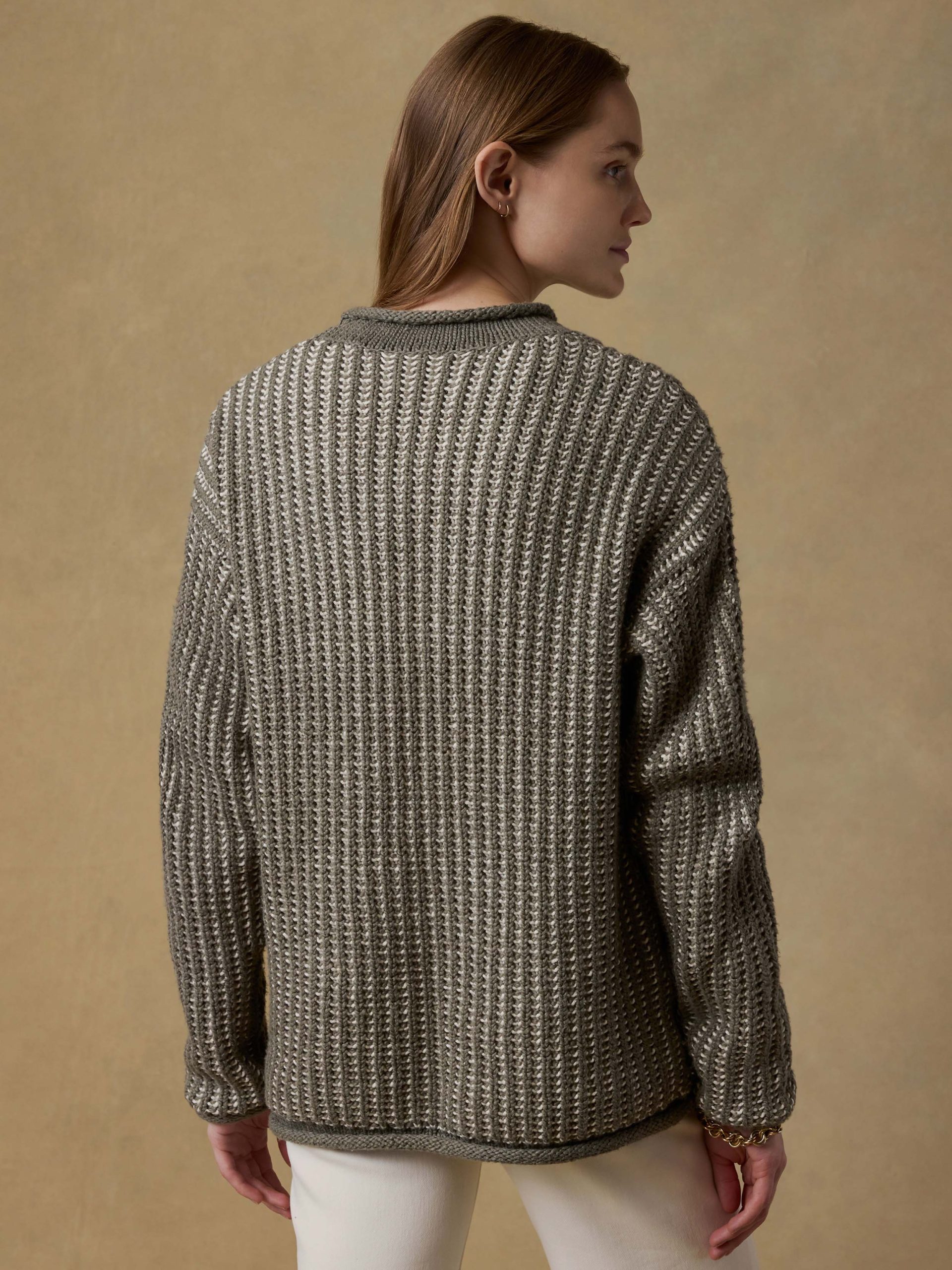 Heirloom Cotton Rollneck Sweater - Olive - Image 5