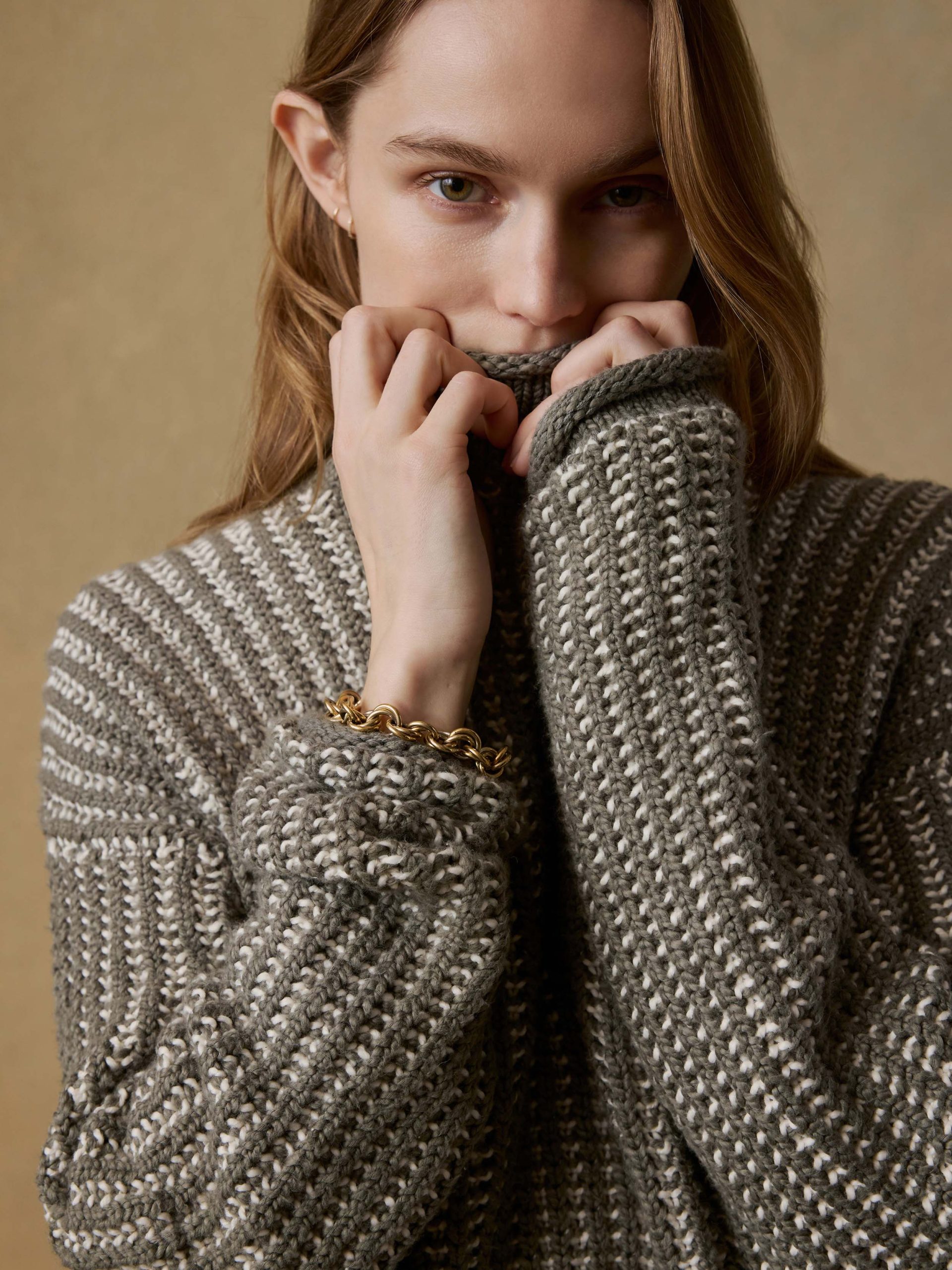 Heirloom Cotton Rollneck Sweater - Olive - Image 2