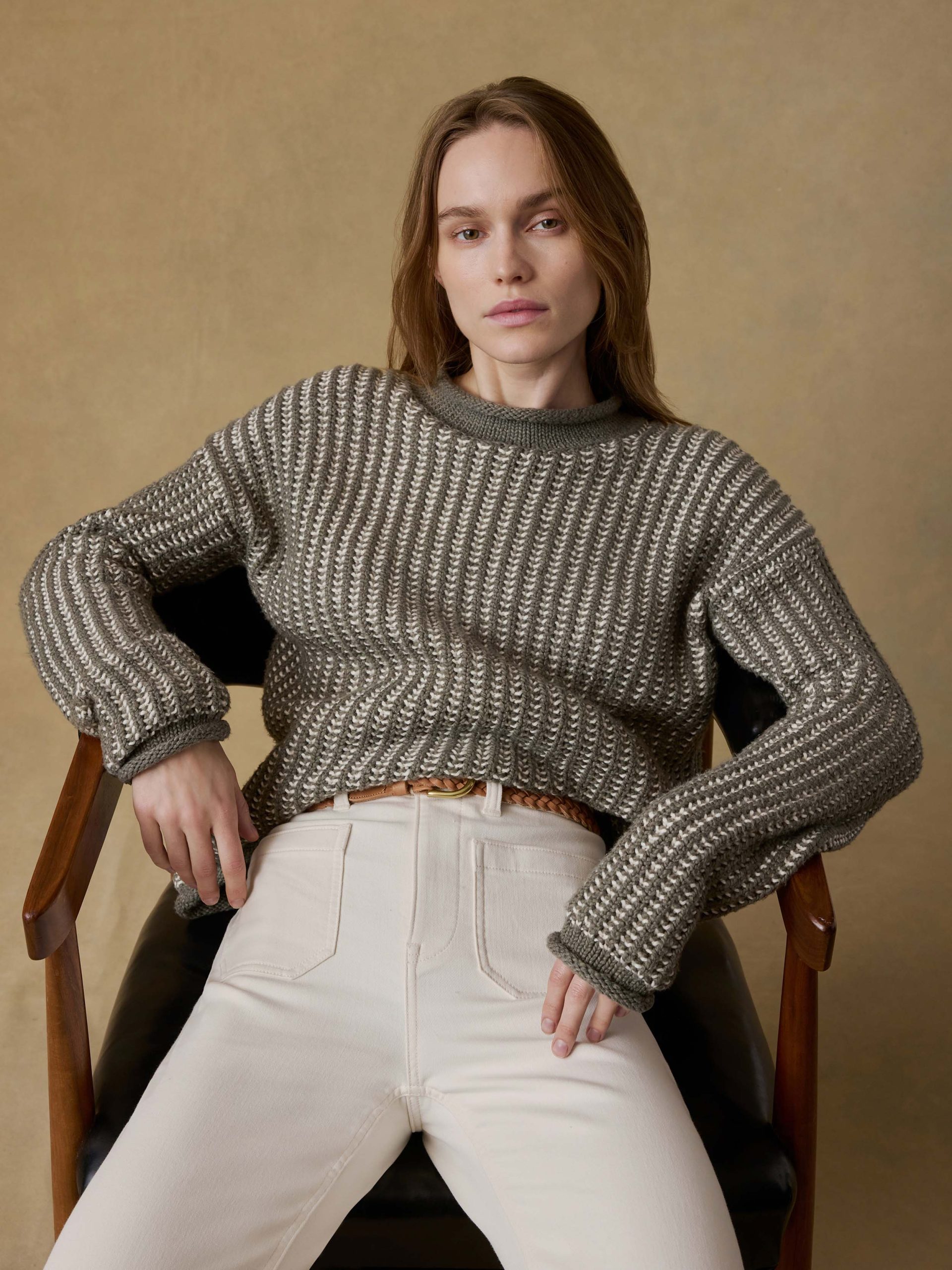 Heirloom Cotton Rollneck Sweater - Olive - Image 4
