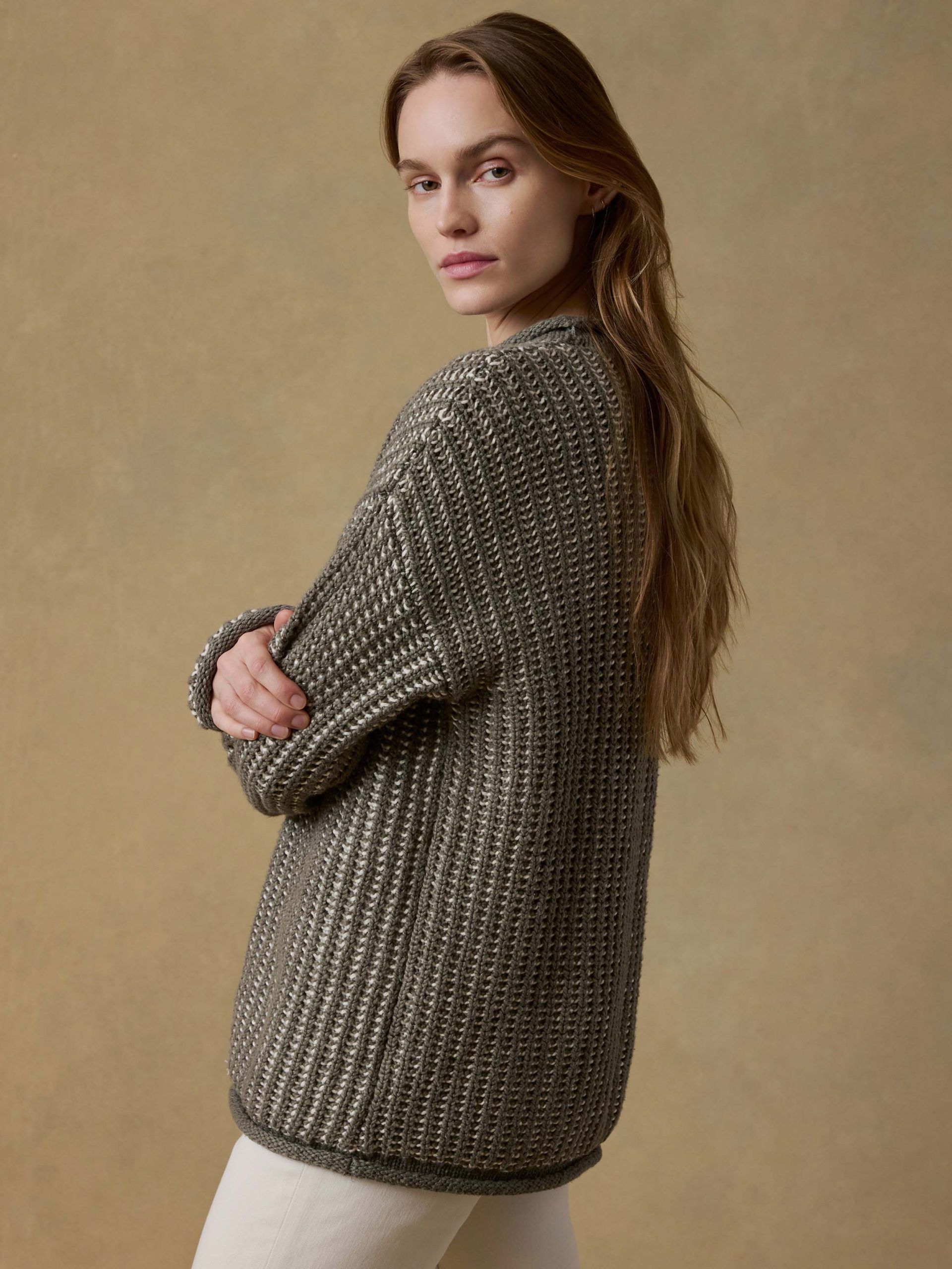 Heirloom Cotton Rollneck Sweater - Olive - Image 3