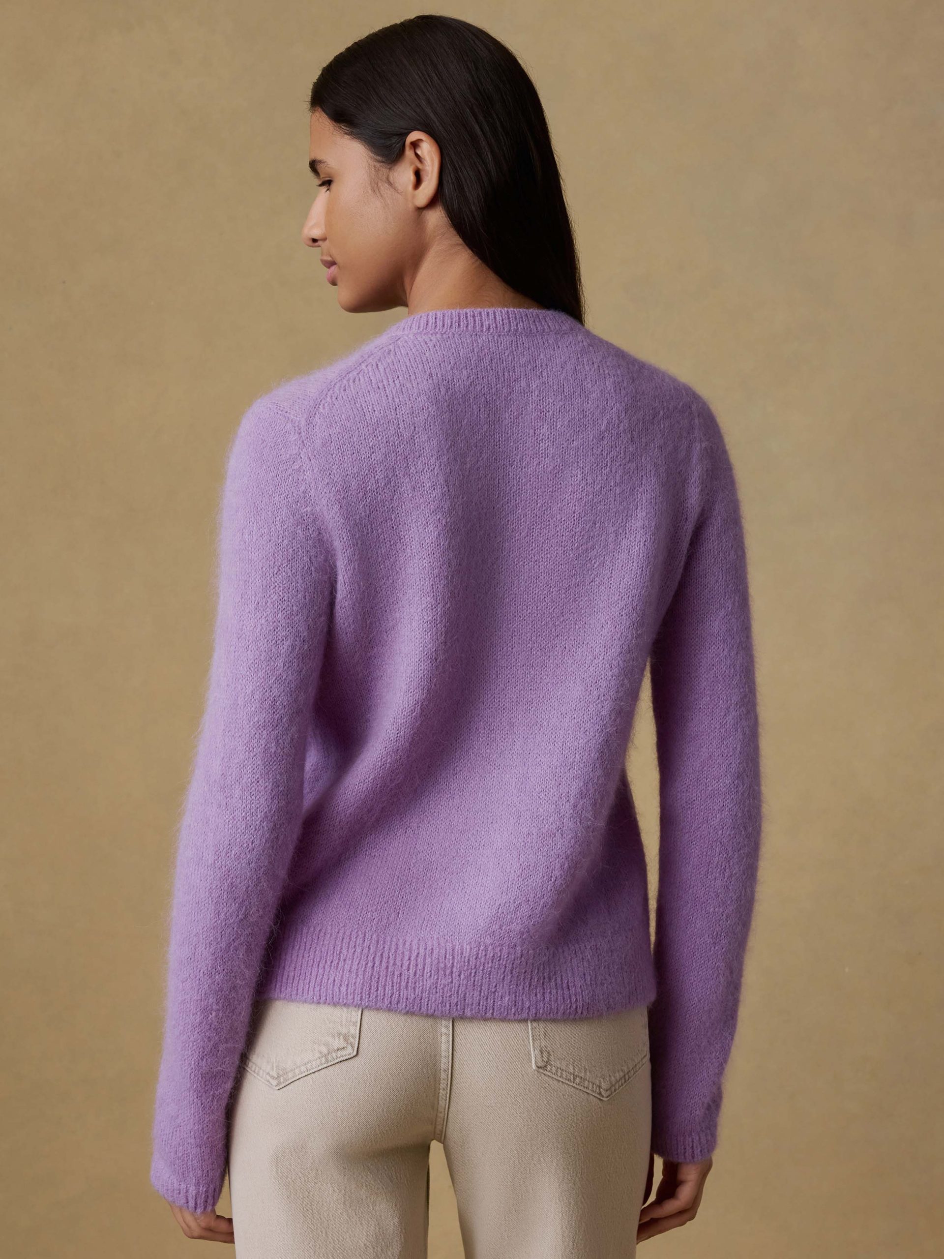 Après Alpaca Long-Sleeve Cardigan - Lilac - Image 3