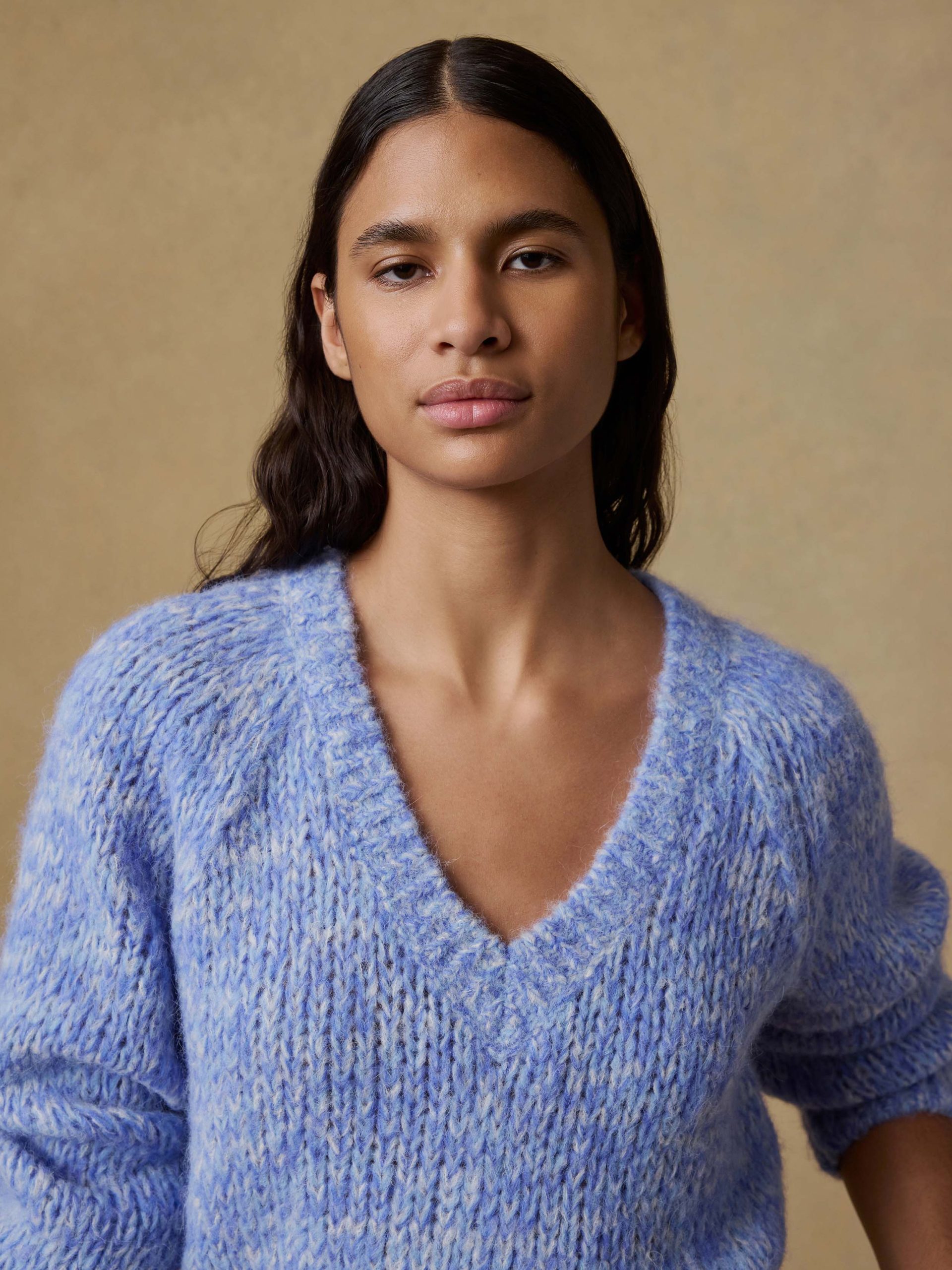 Après Alpaca V-Neck Pullover - Saltwater Blue - Image 5
