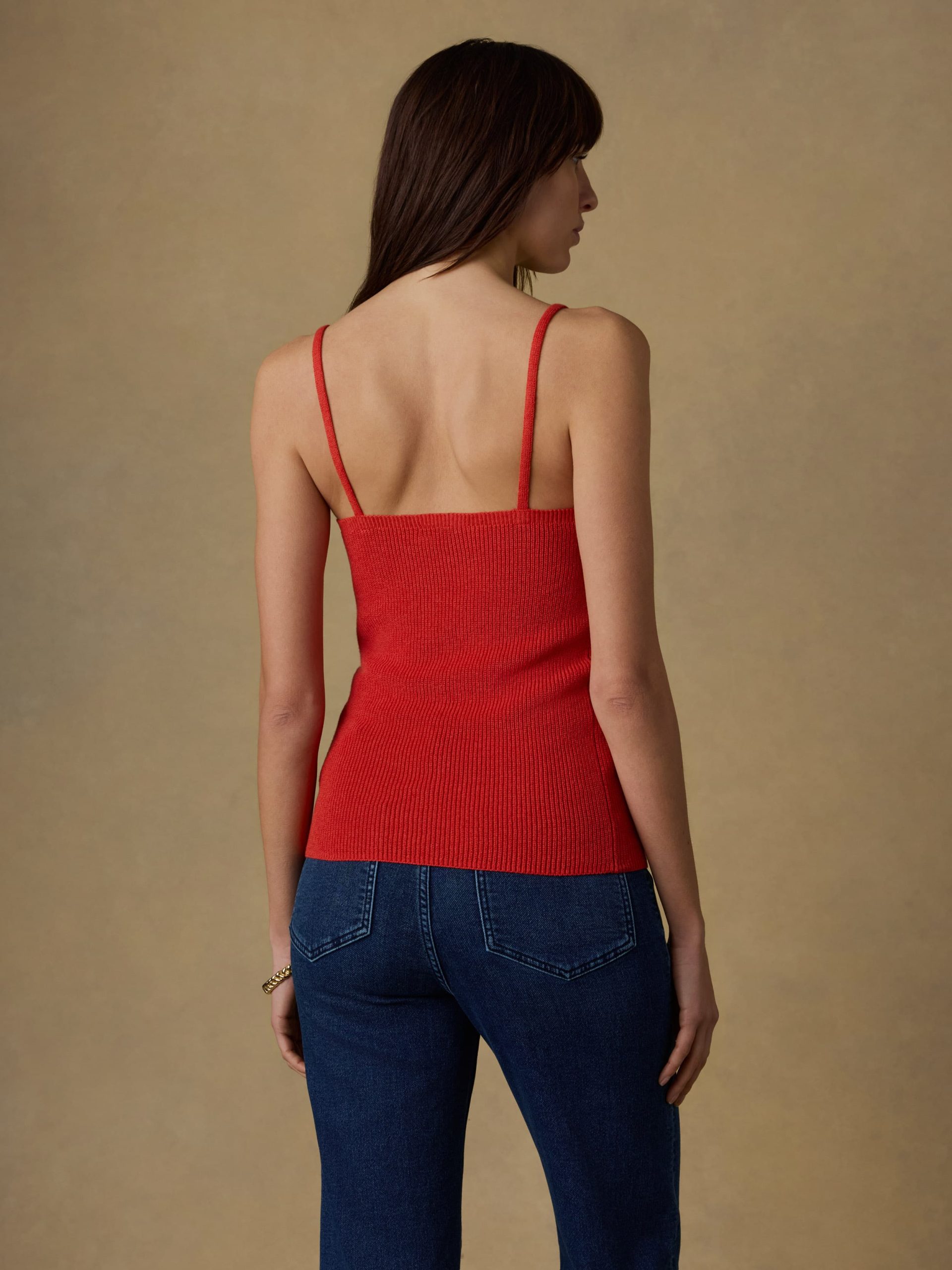 Miramar Linen Sweater Cami - Poppy Red - Image 3