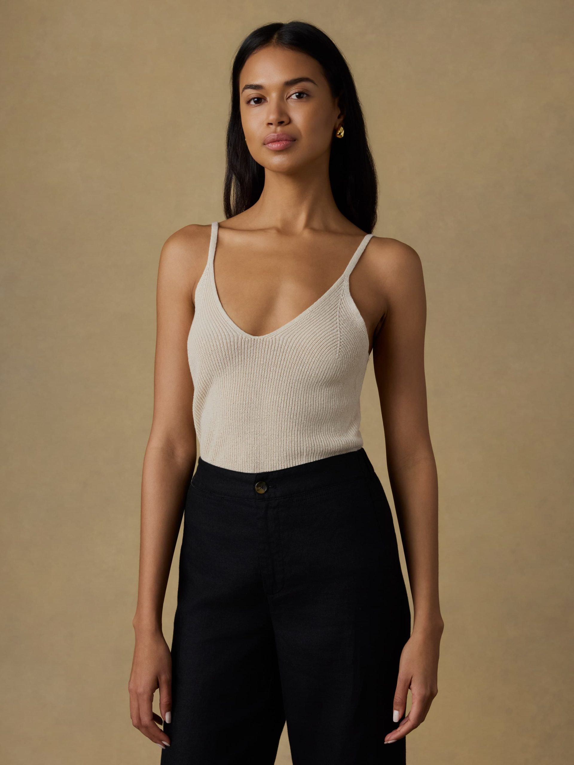 Miramar Linen Sweater Cami - Summer Sand