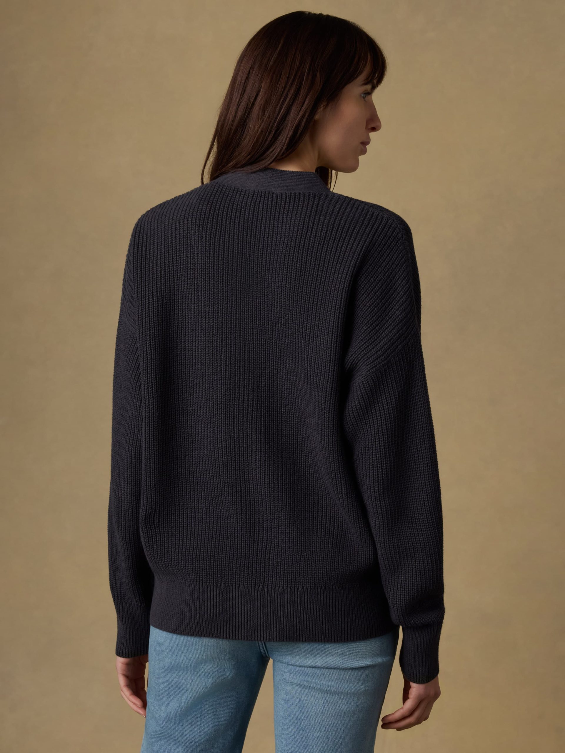 Miramar Linen Relaxed Cardigan - Washed Black - Image 3