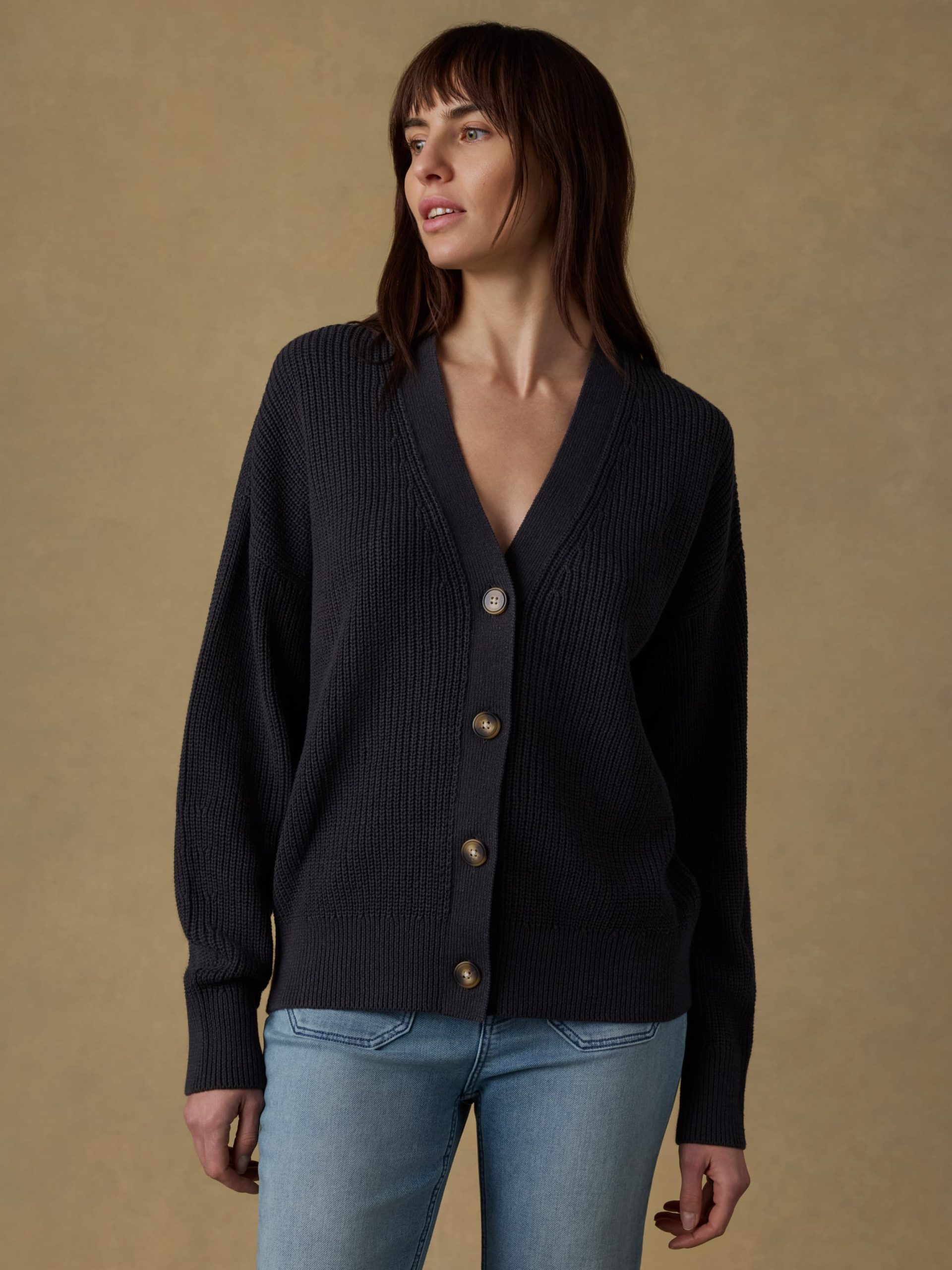 Miramar Linen Relaxed Cardigan - Washed Black - Image 5