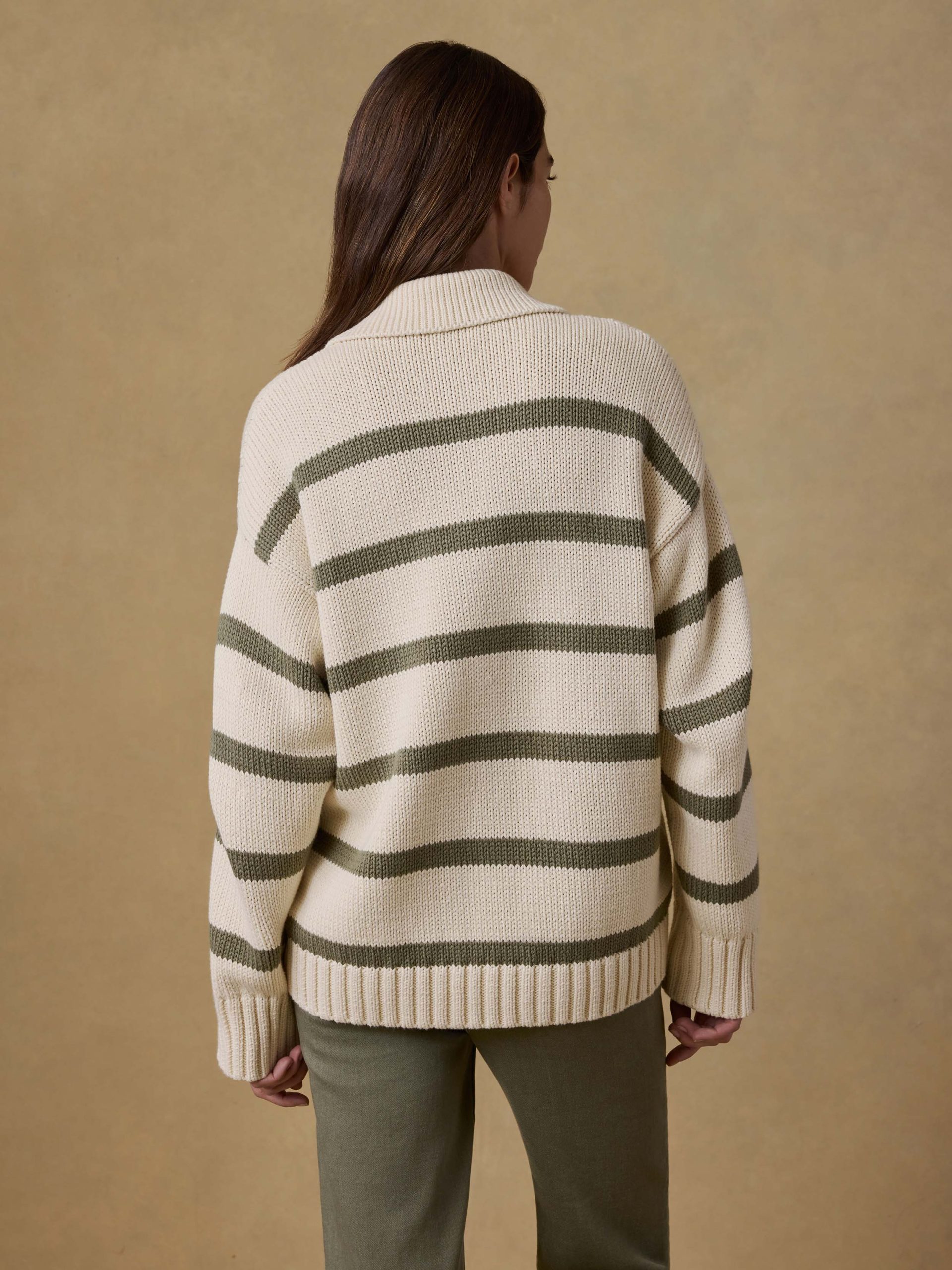Sunwashed Cotton Polo Sweater - Antique Stripe - Image 3