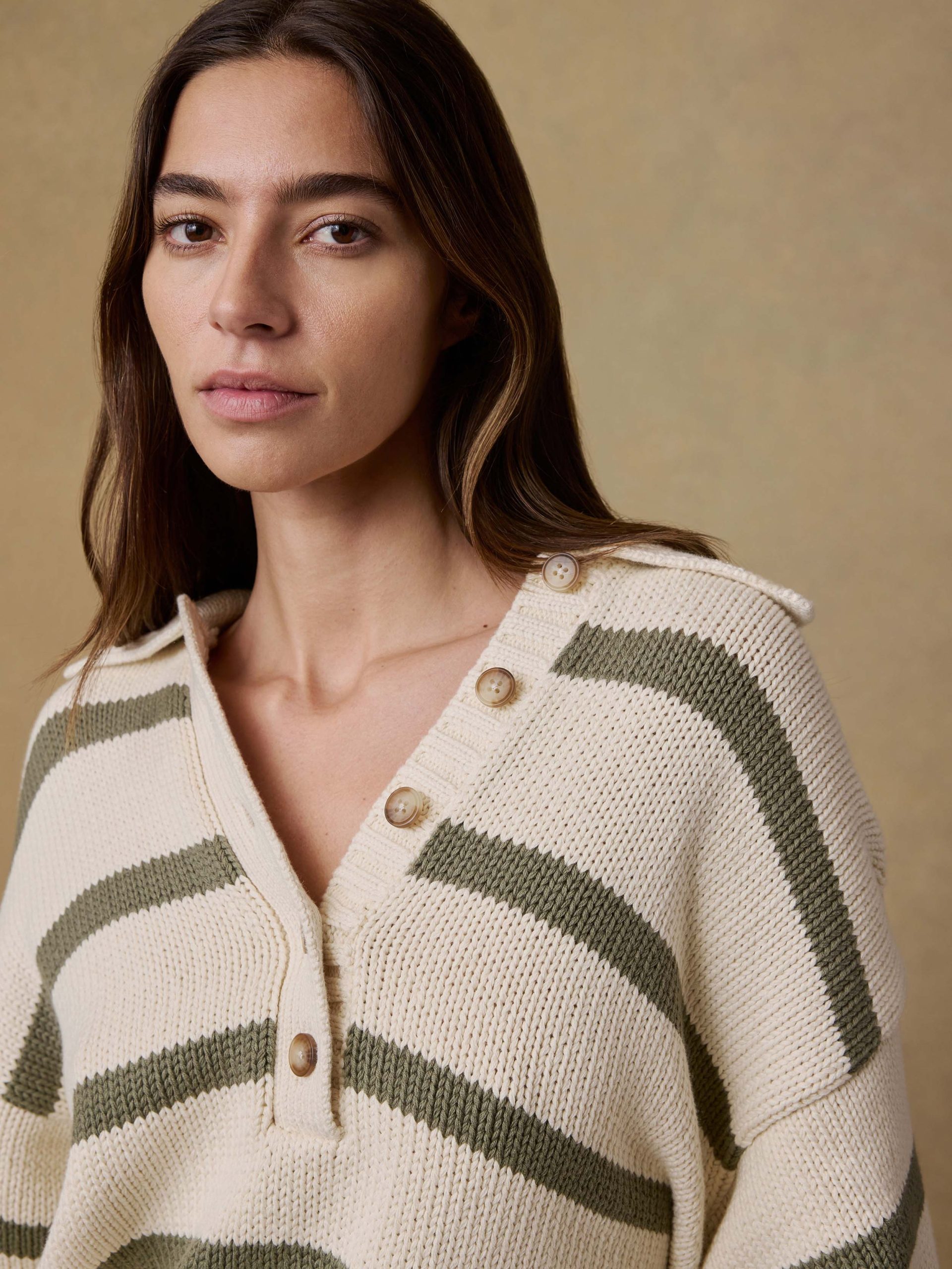 Sunwashed Cotton Polo Sweater - Antique Stripe - Image 5
