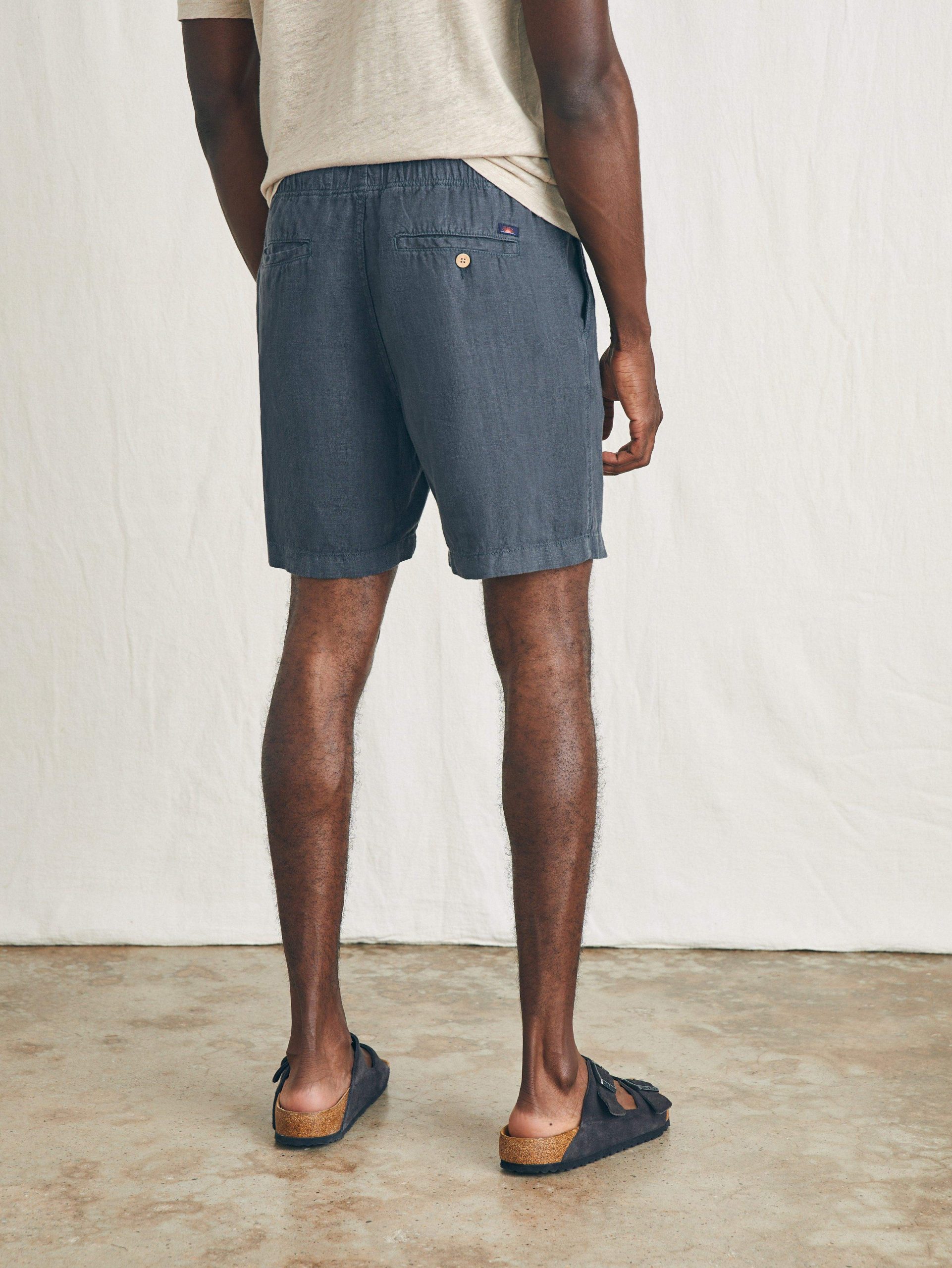 Essential Linen Short (6.5 Inseam) - Washed Black - Image 5
