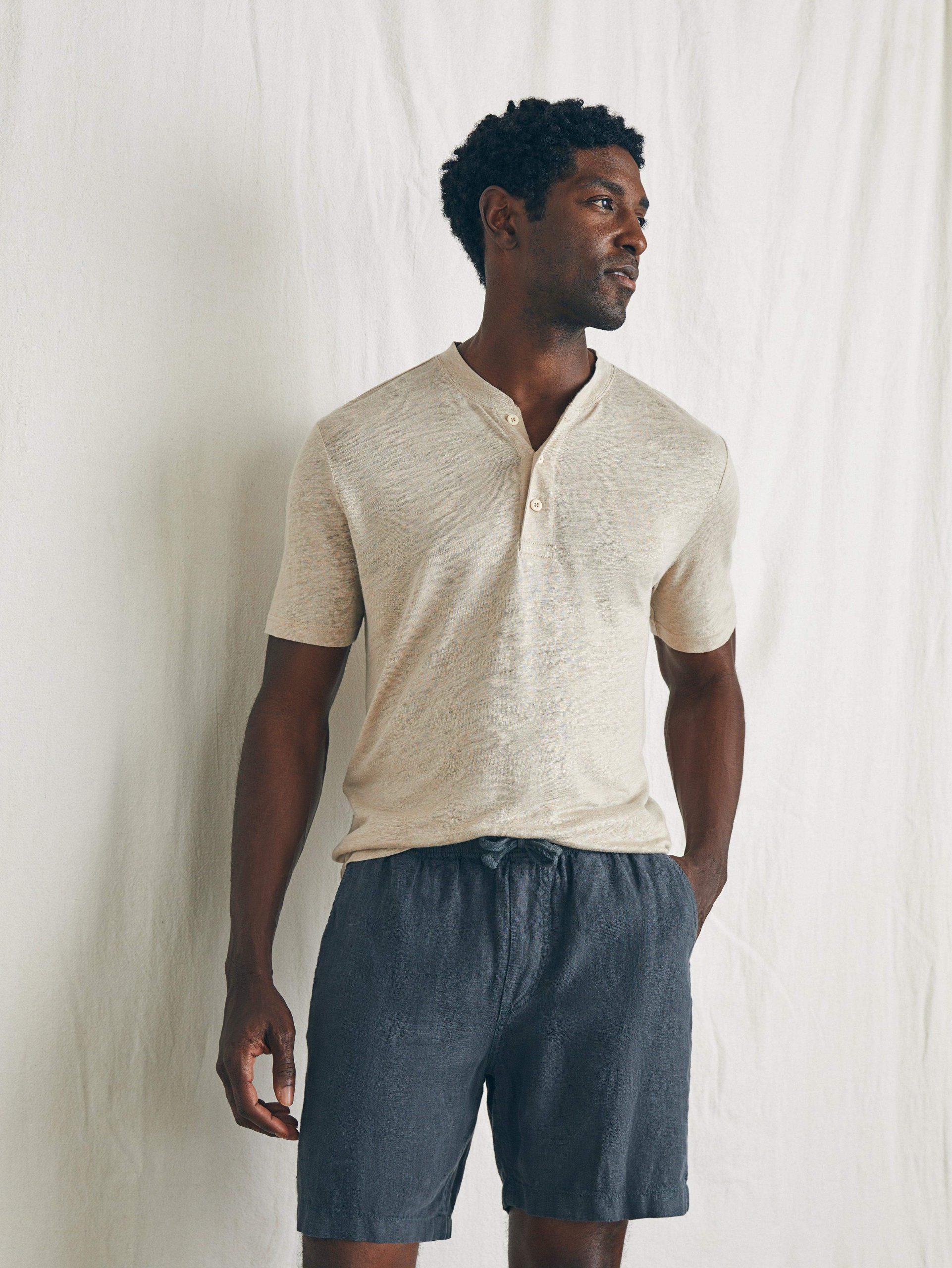 Essential Linen Short (6.5 Inseam) - Washed Black - Image 3