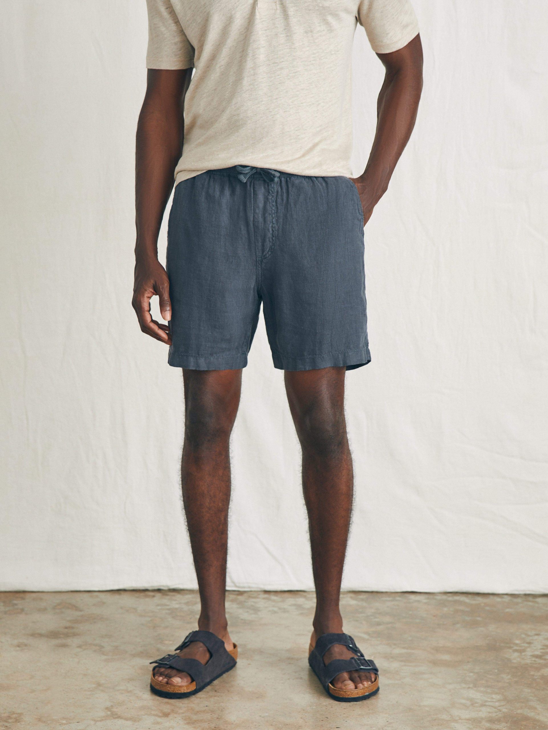 Essential Linen Short (6.5 Inseam) - Washed Black