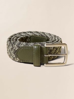 Men's Stretch Woven Belt - Green Multi