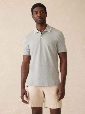 Short-Sleeve Movement? Pique Polo - Moss Stone Melange