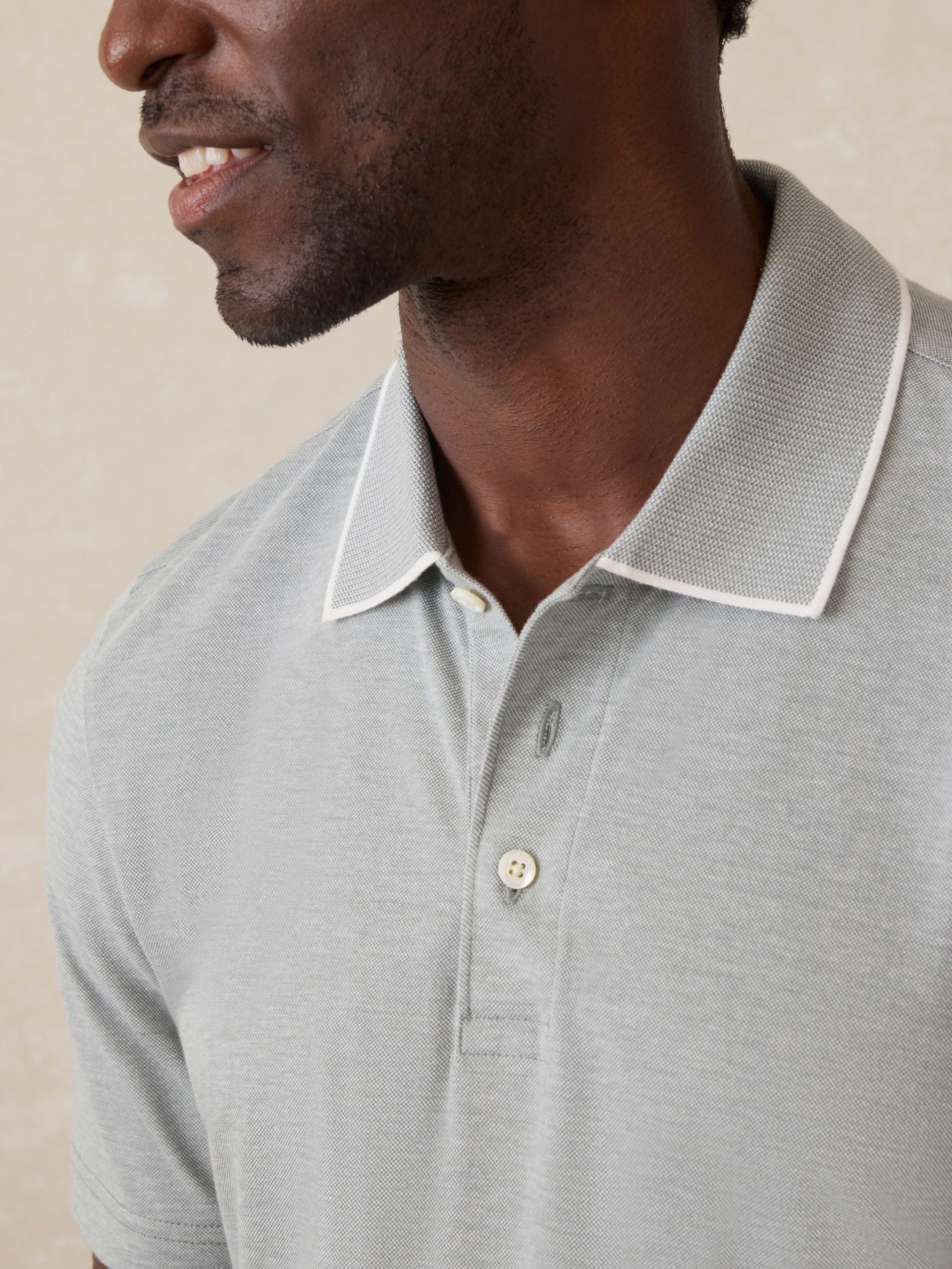 Short-Sleeve Movement? Pique Polo - Moss Stone Melange - Image 3