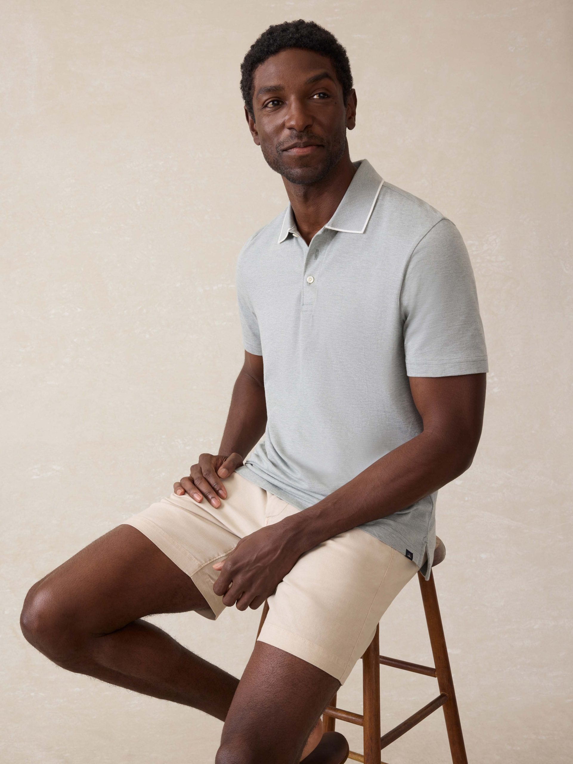 Short-Sleeve Movement? Pique Polo - Moss Stone Melange - Image 2