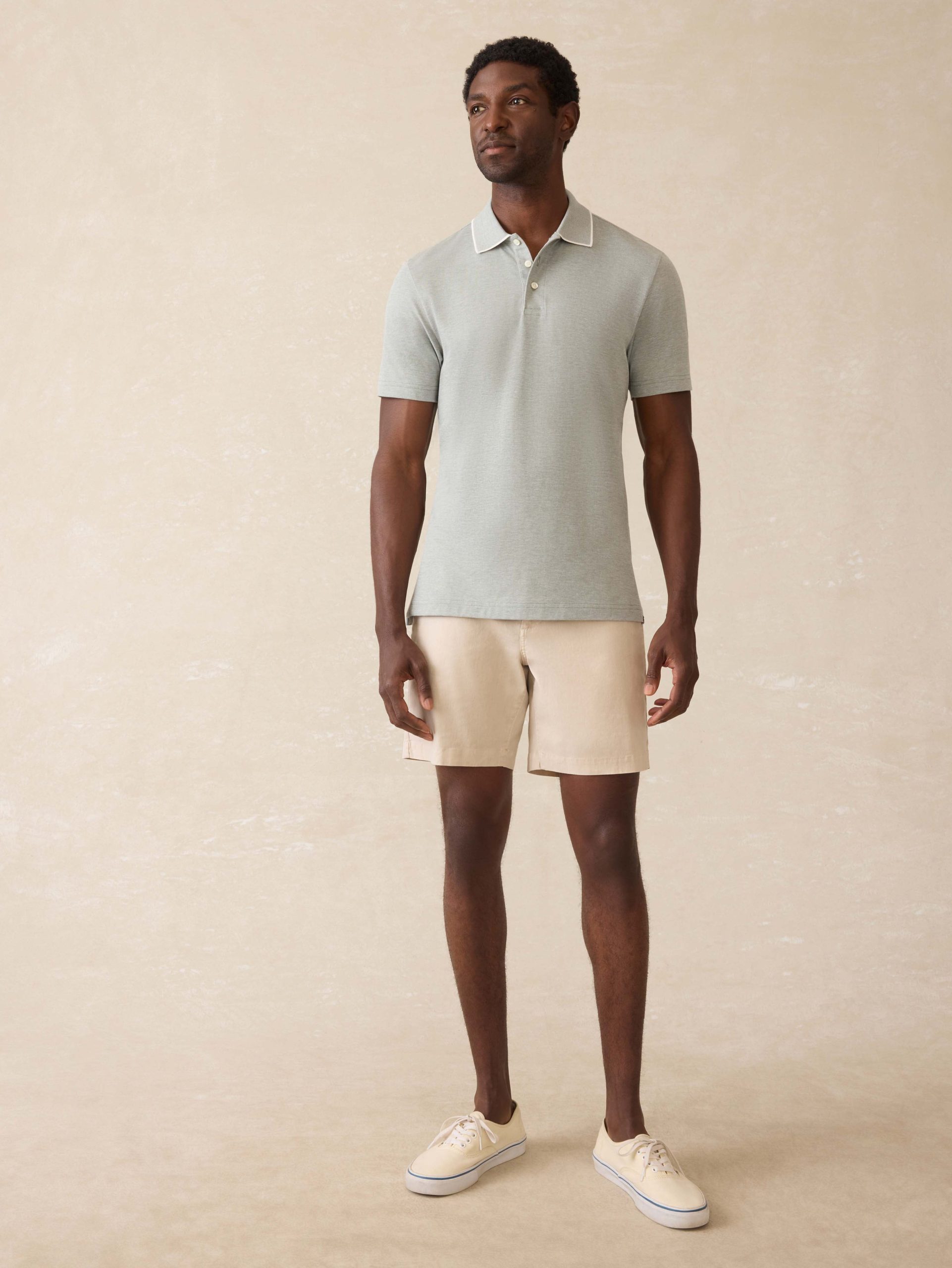 Short-Sleeve Movement? Pique Polo - Moss Stone Melange - Image 5