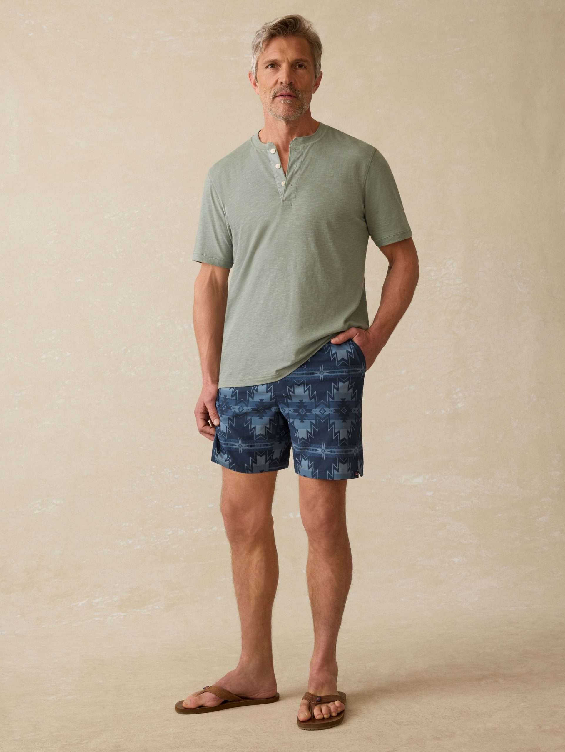 Short-Sleeve Sunwashed Henley - Sage Creek - Image 3