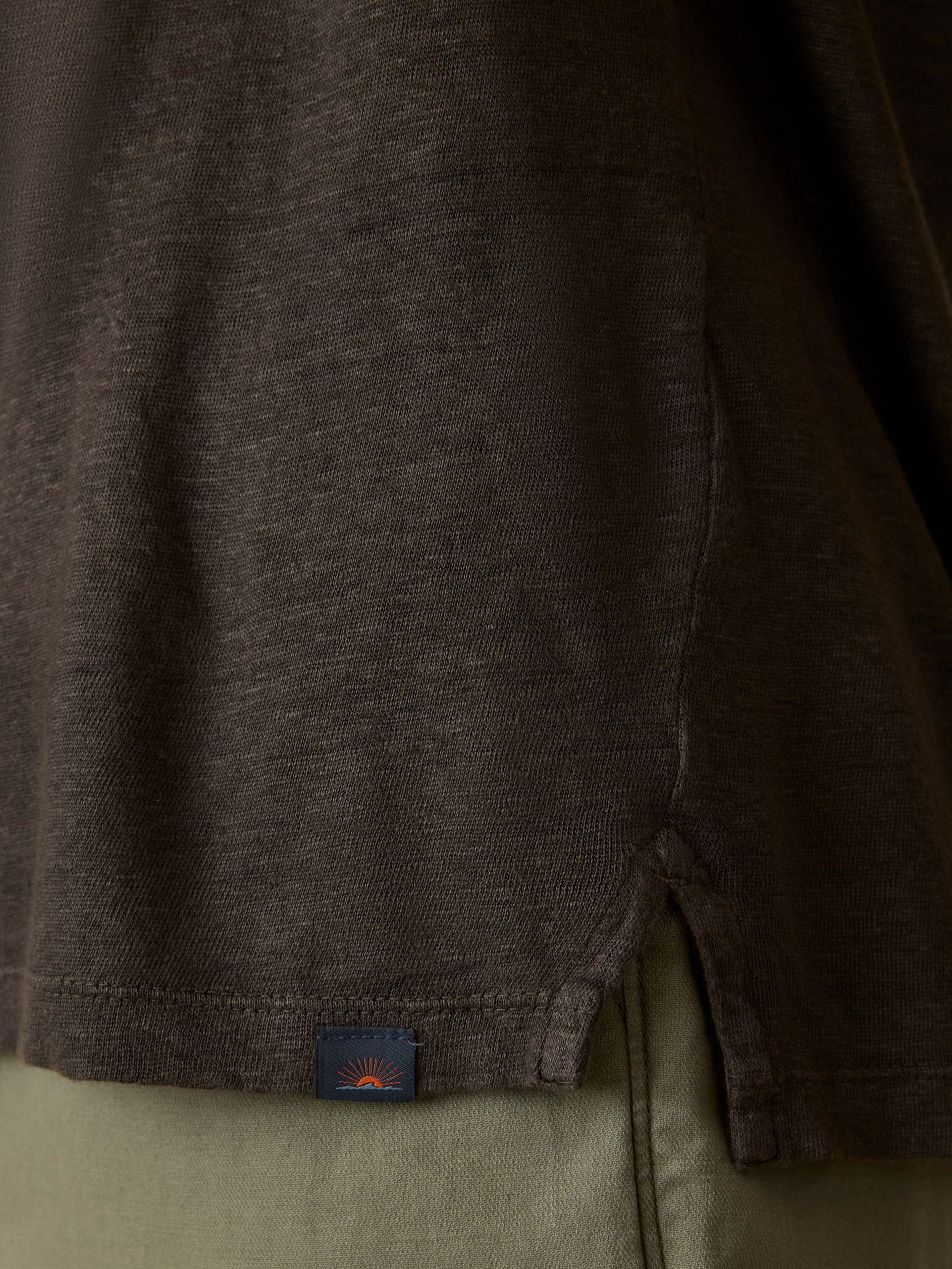 Short-Sleeve Linen Polo - Washed Black - Image 2