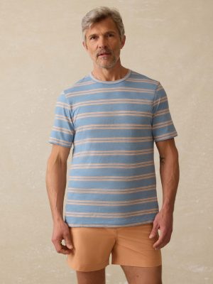 Sunwashed Regenerative Tee - Coast Coral Stripe