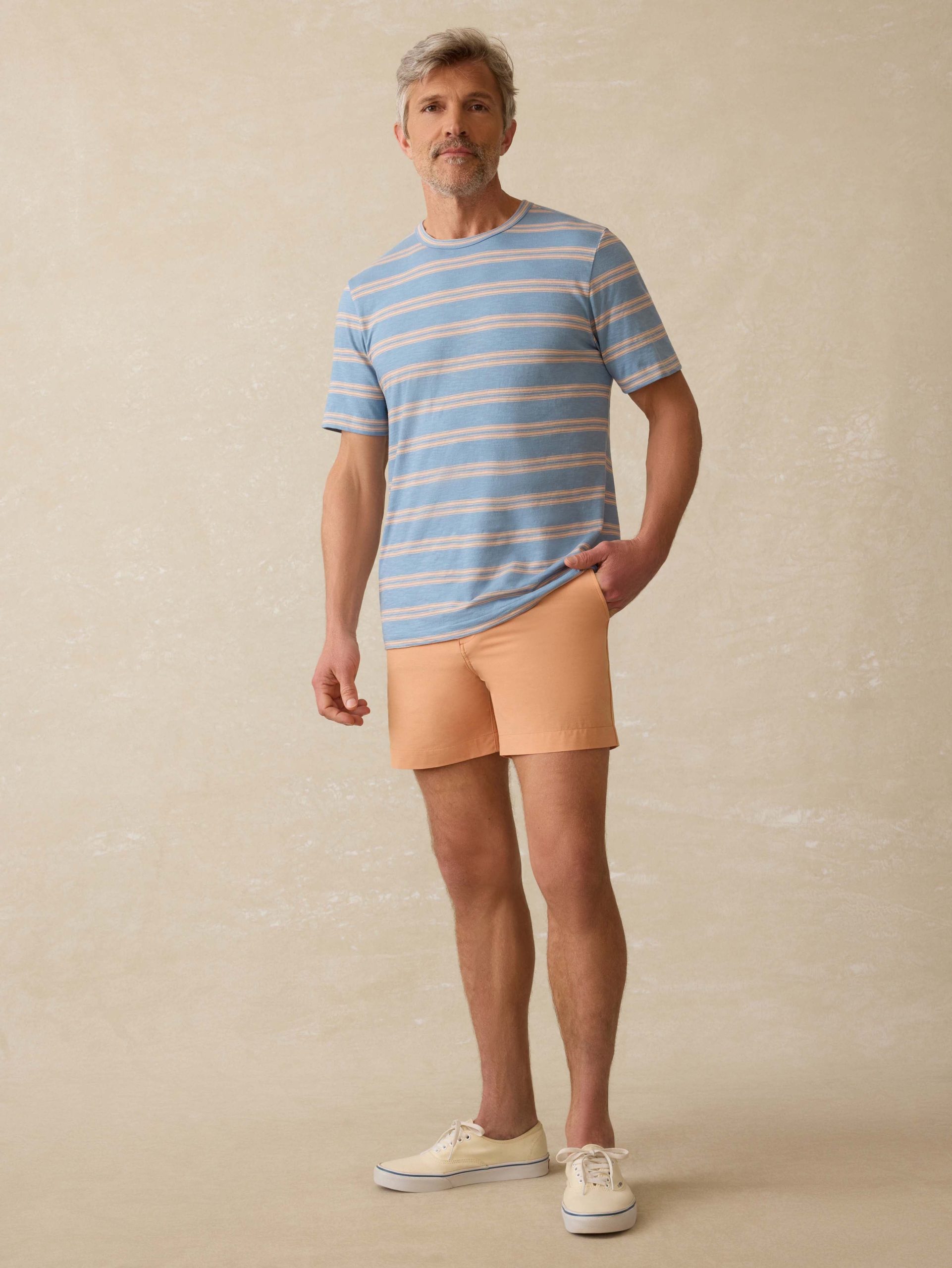 Sunwashed Regenerative Tee - Coast Coral Stripe - Image 5