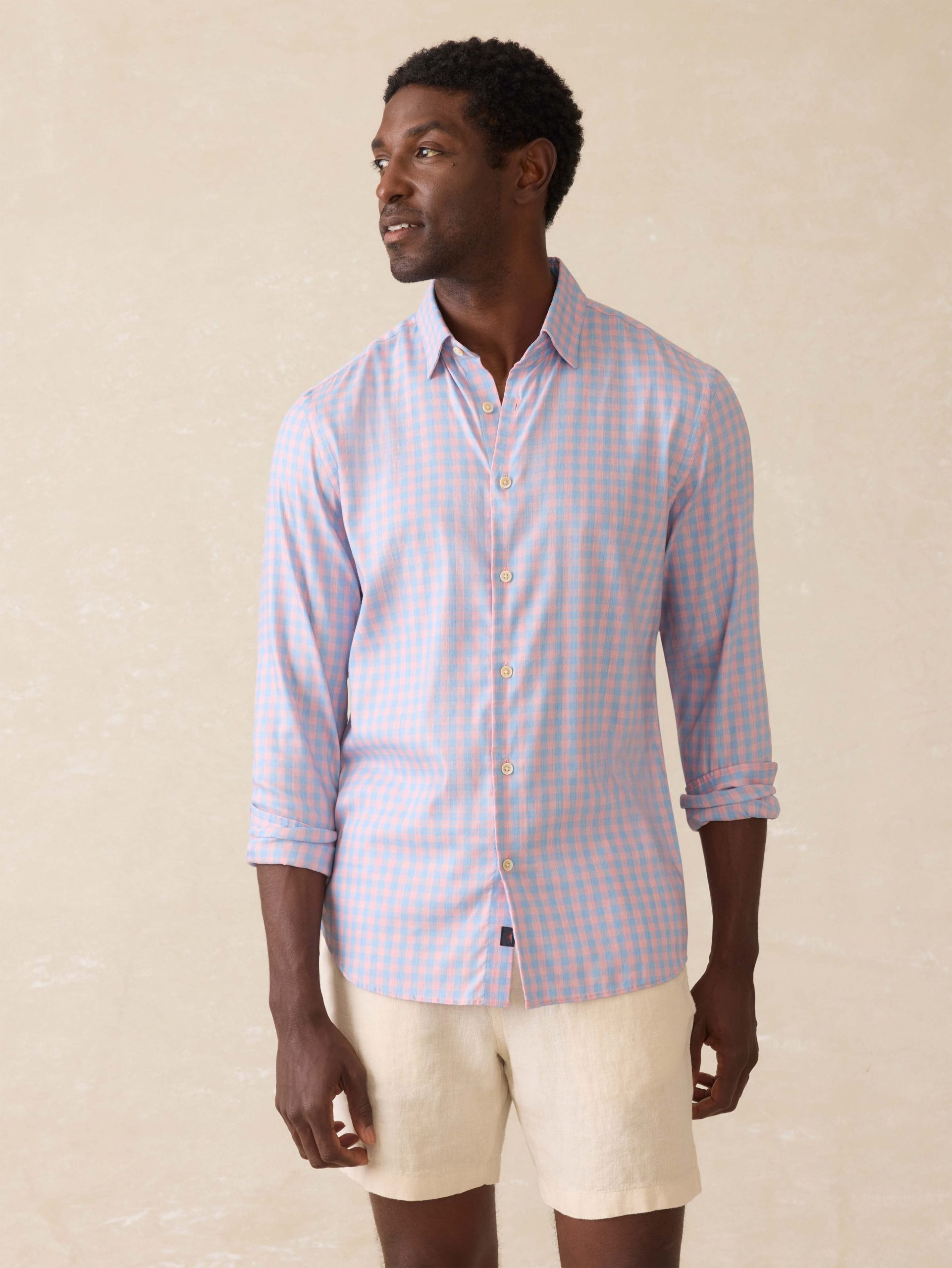 Movement? Monterey Shirt - Coral Sky Gingham