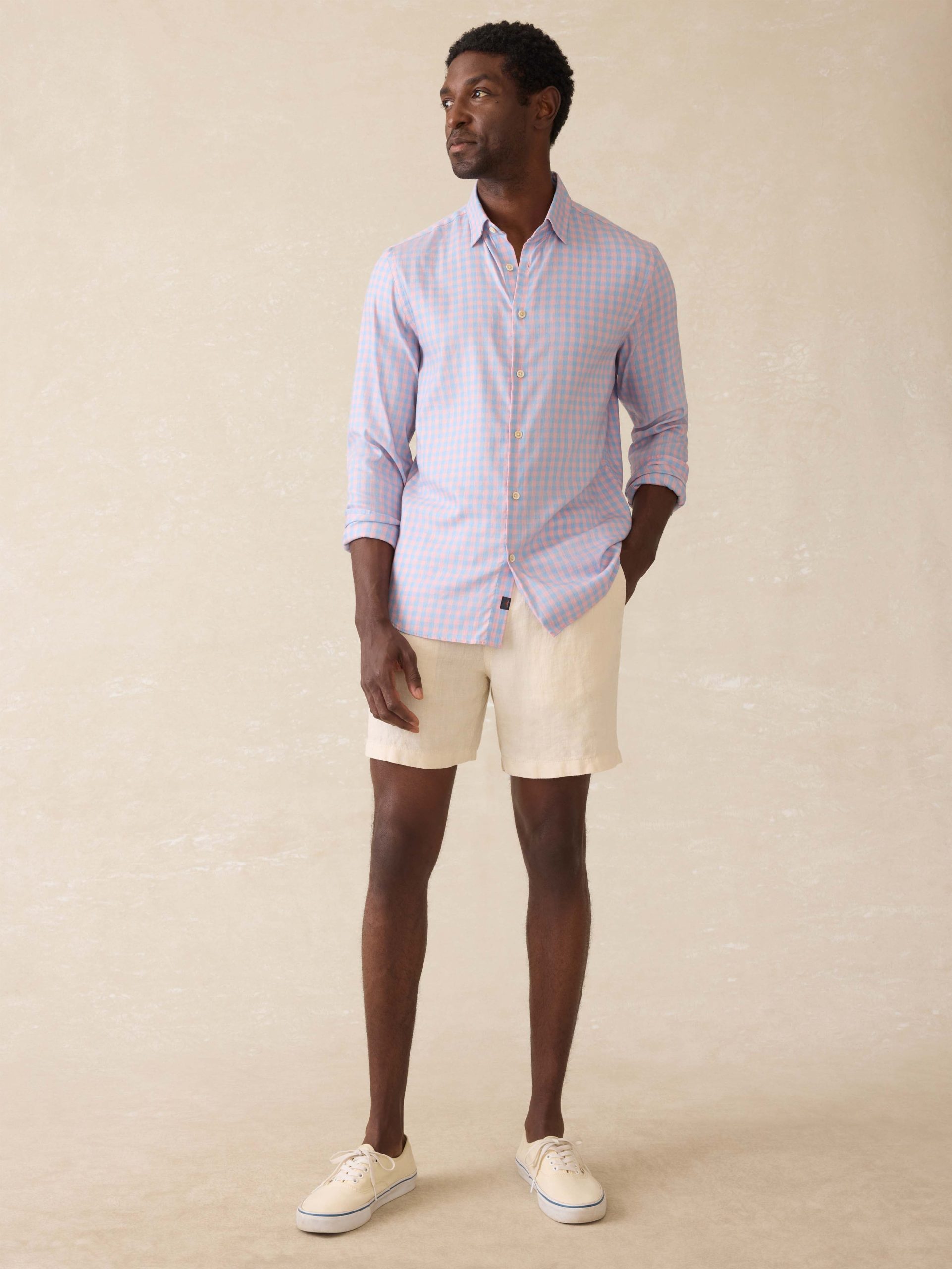 Movement? Monterey Shirt - Coral Sky Gingham - Image 5