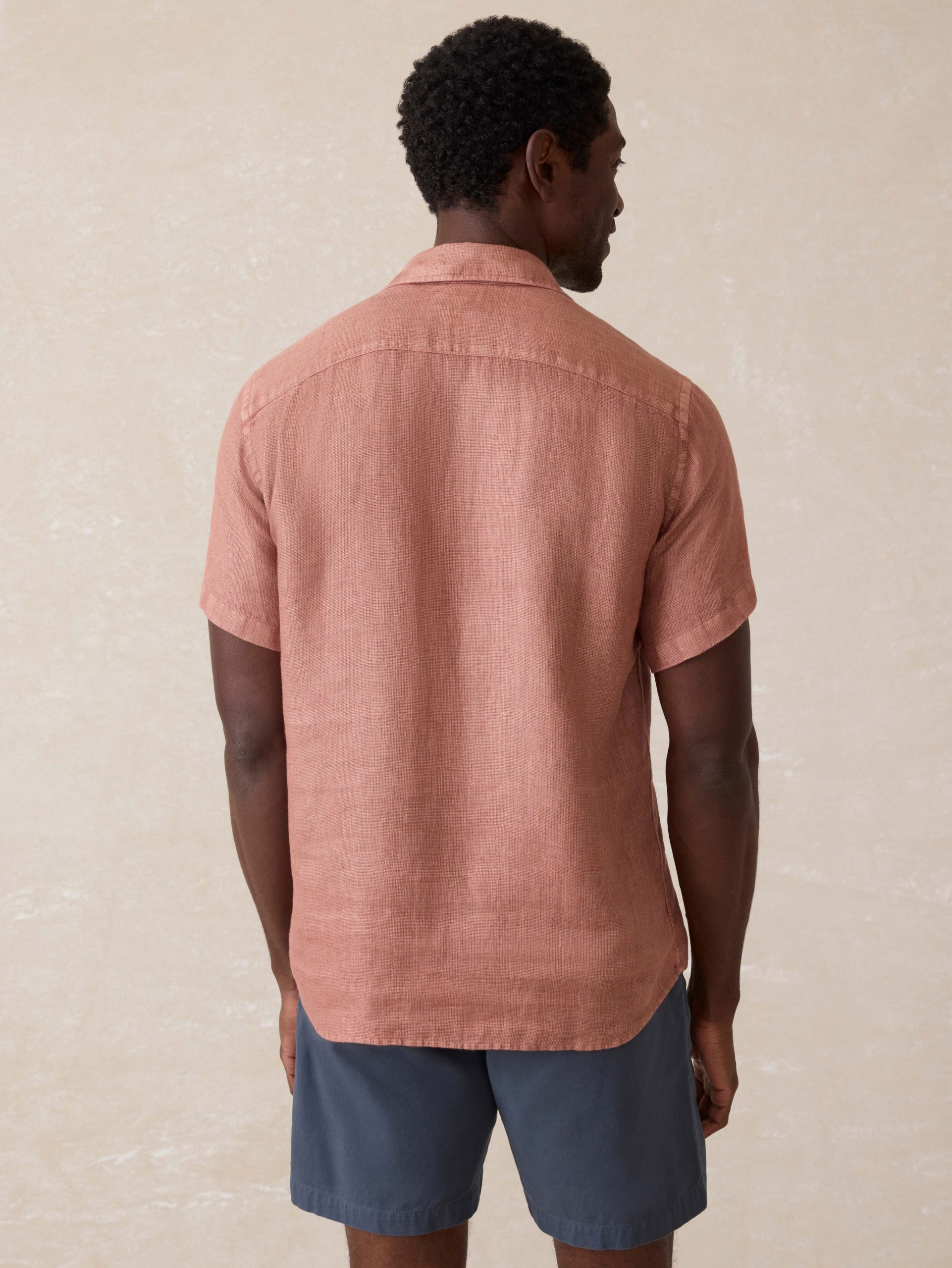 Short Sleeve Palma Linen Shirt - Cedar Rose - Image 5