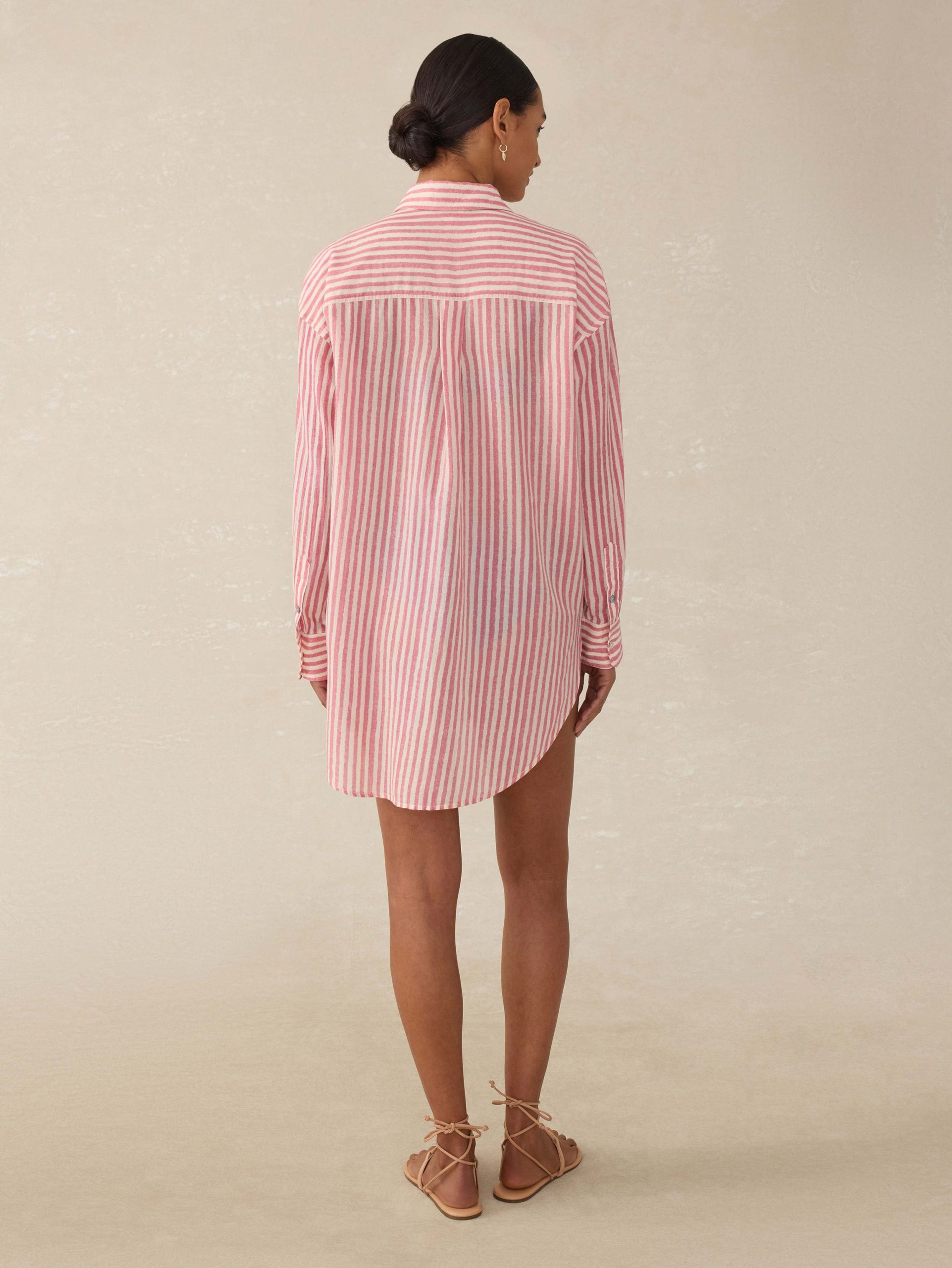 Arizona State University Haze Shirtdress - Rose Watercolor Stripe - Image 2