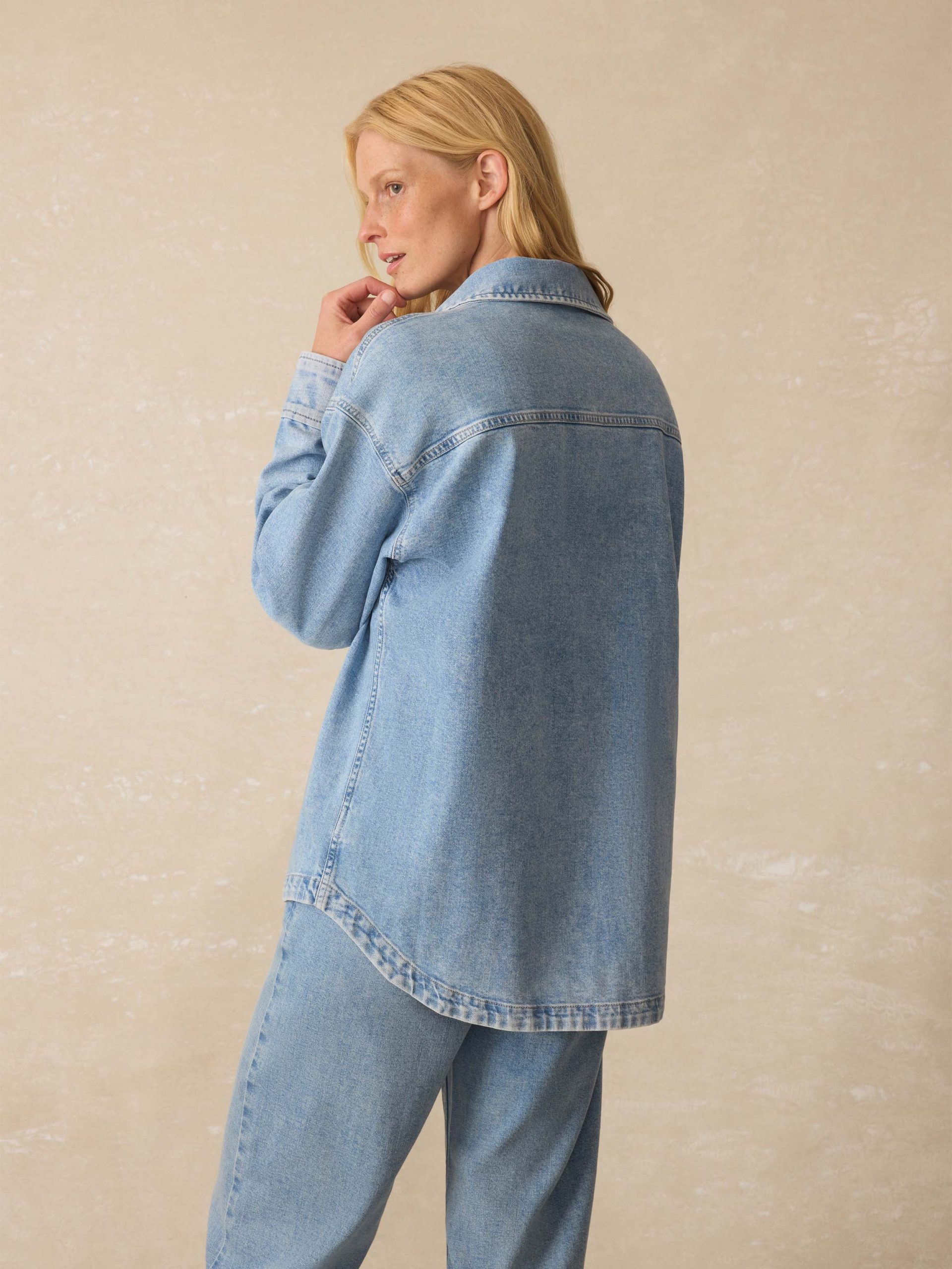 Linen Denim Jacket - Summer Seas Wash - Image 3