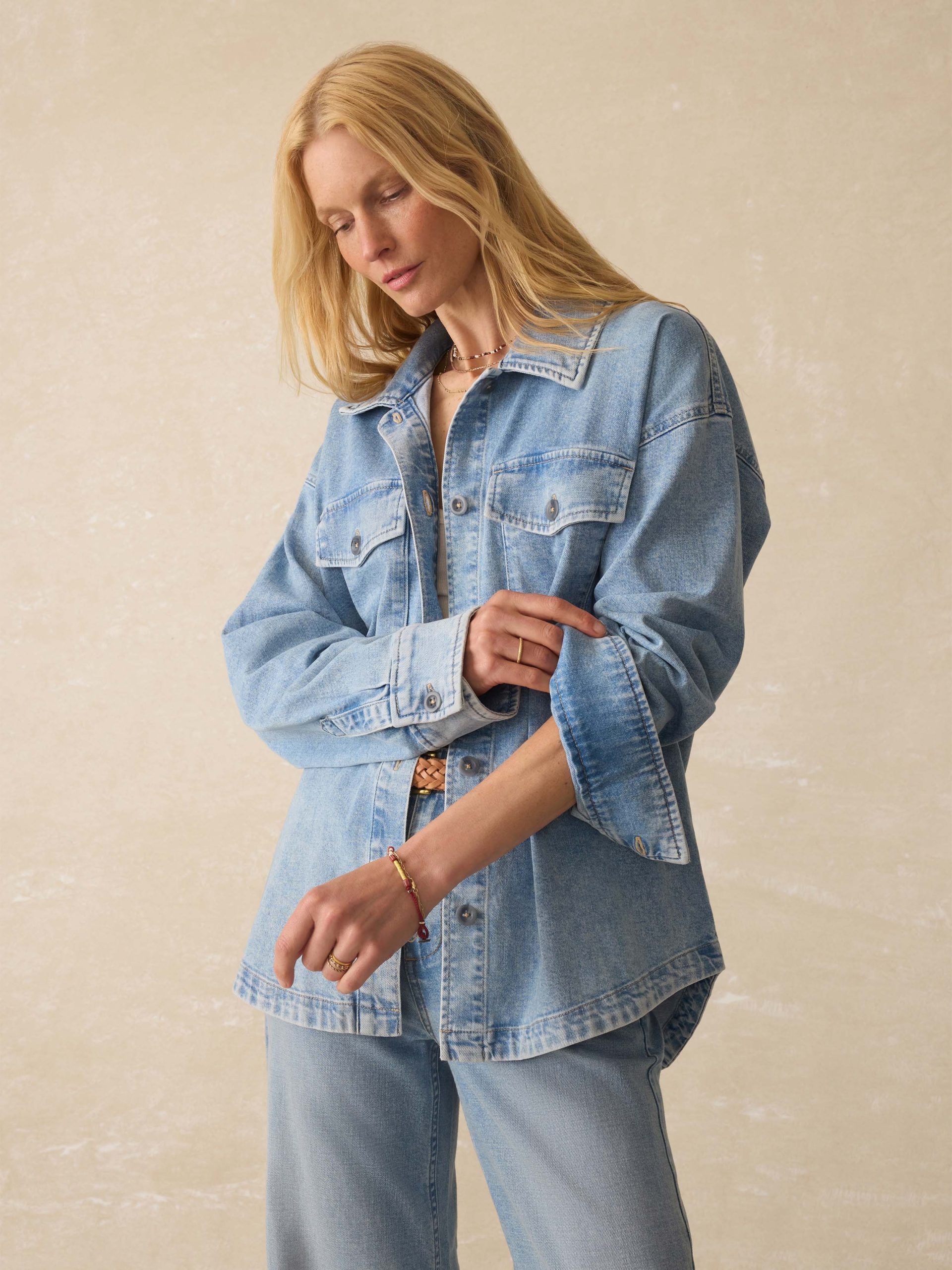 Linen Denim Jacket - Summer Seas Wash - Image 4