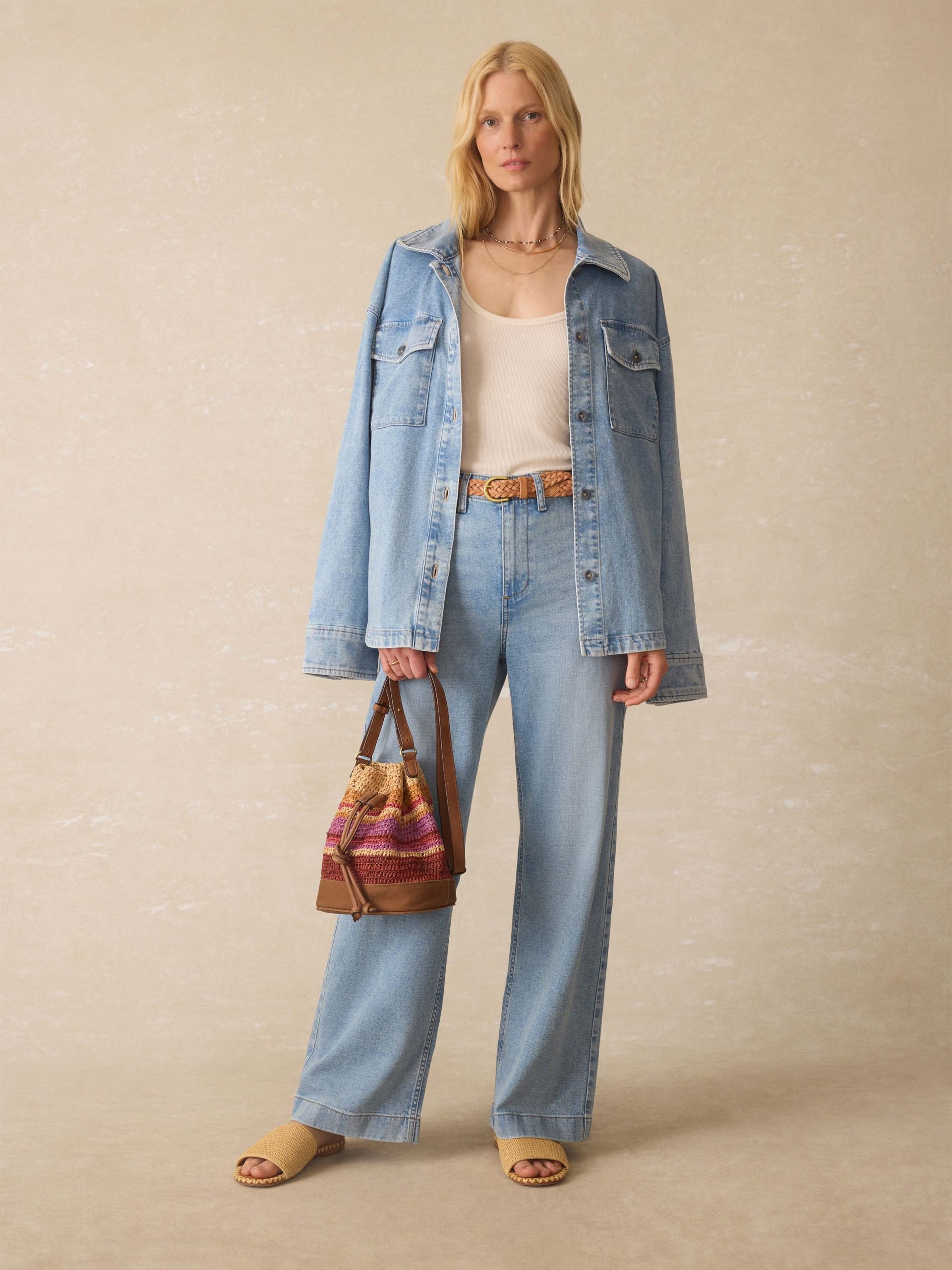 Linen Denim Jacket - Summer Seas Wash - Image 2