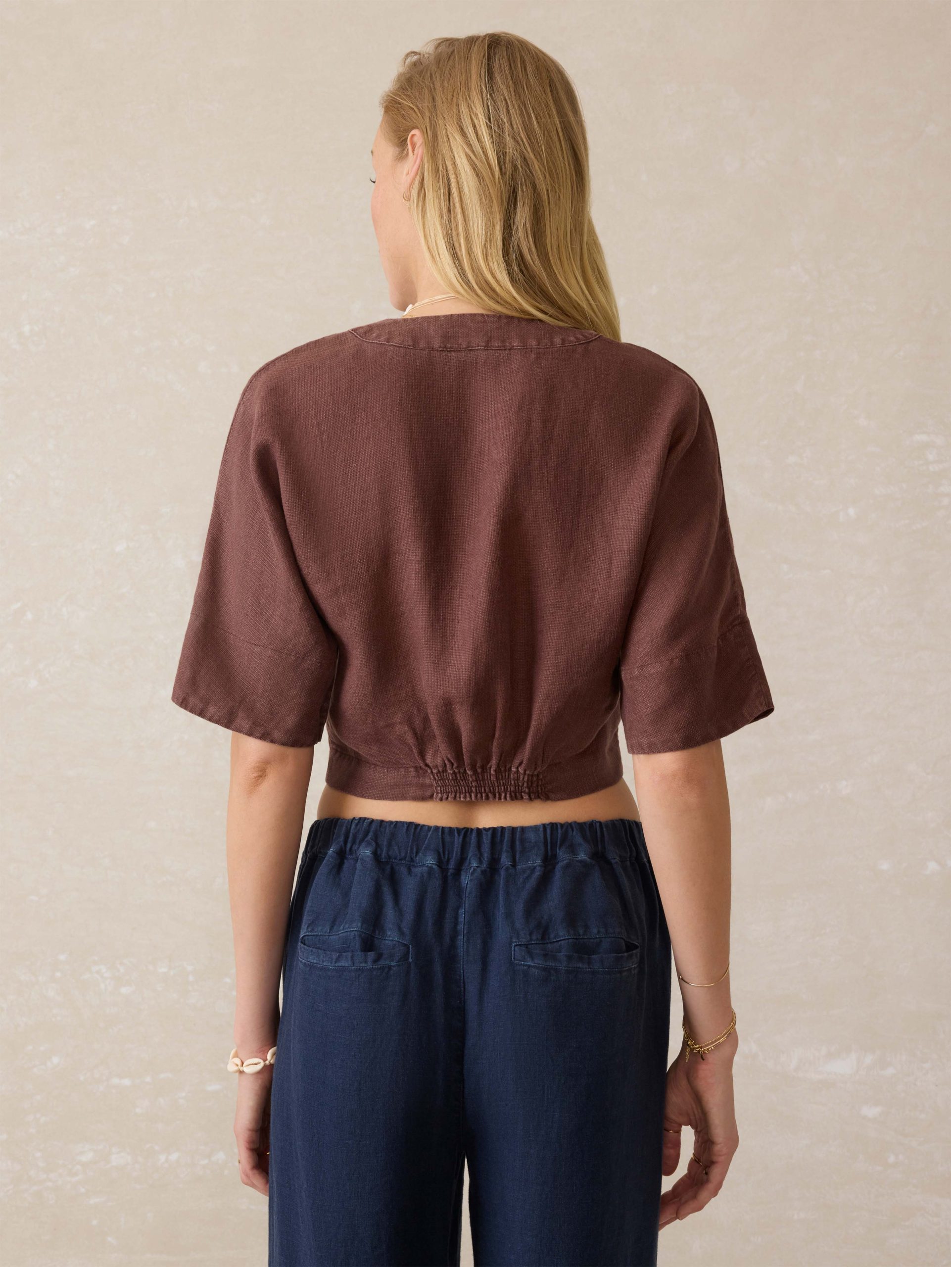 Palma Linen Avery Top - Cocoa - Image 4