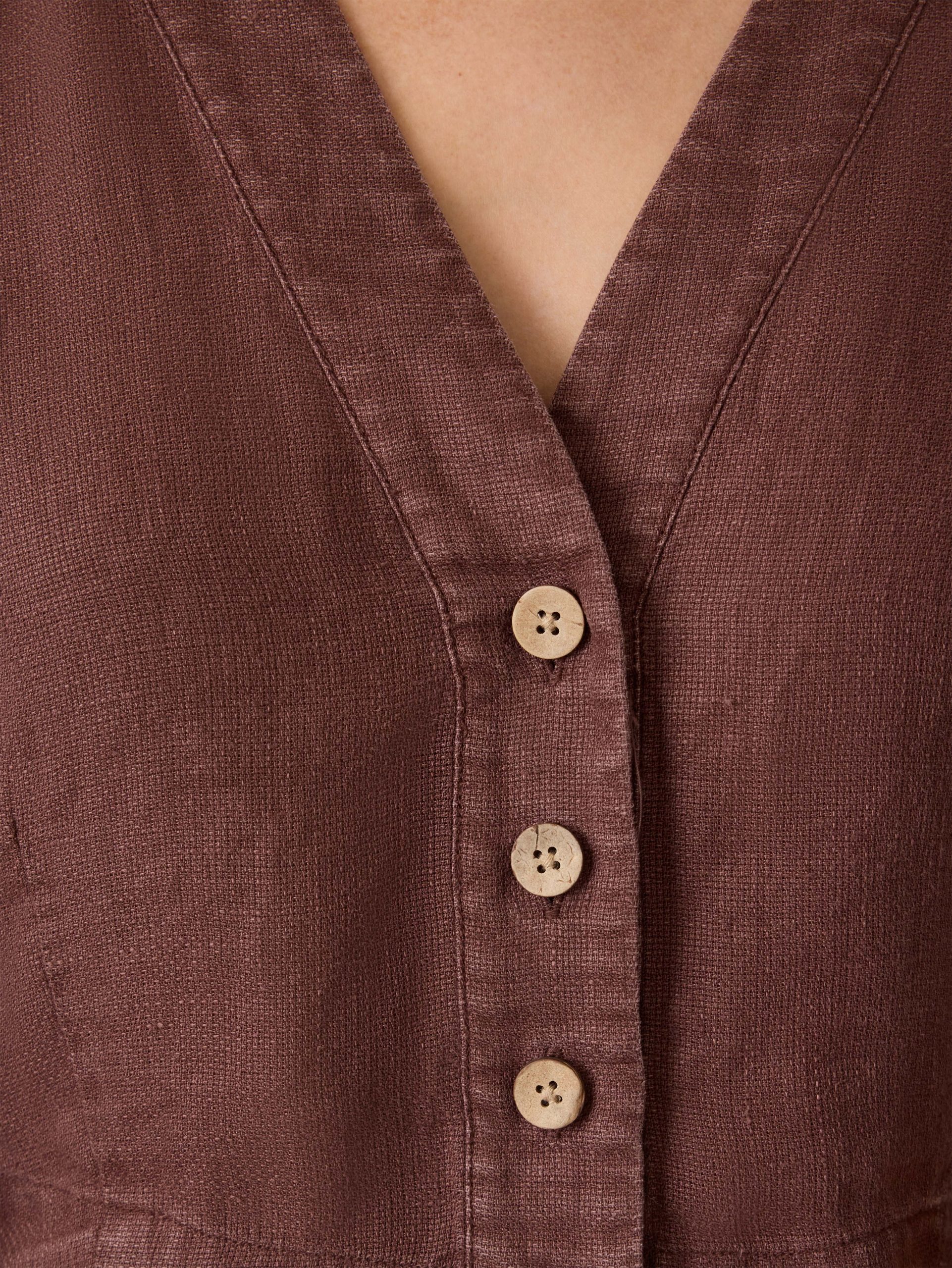 Palma Linen Avery Top - Cocoa - Image 2